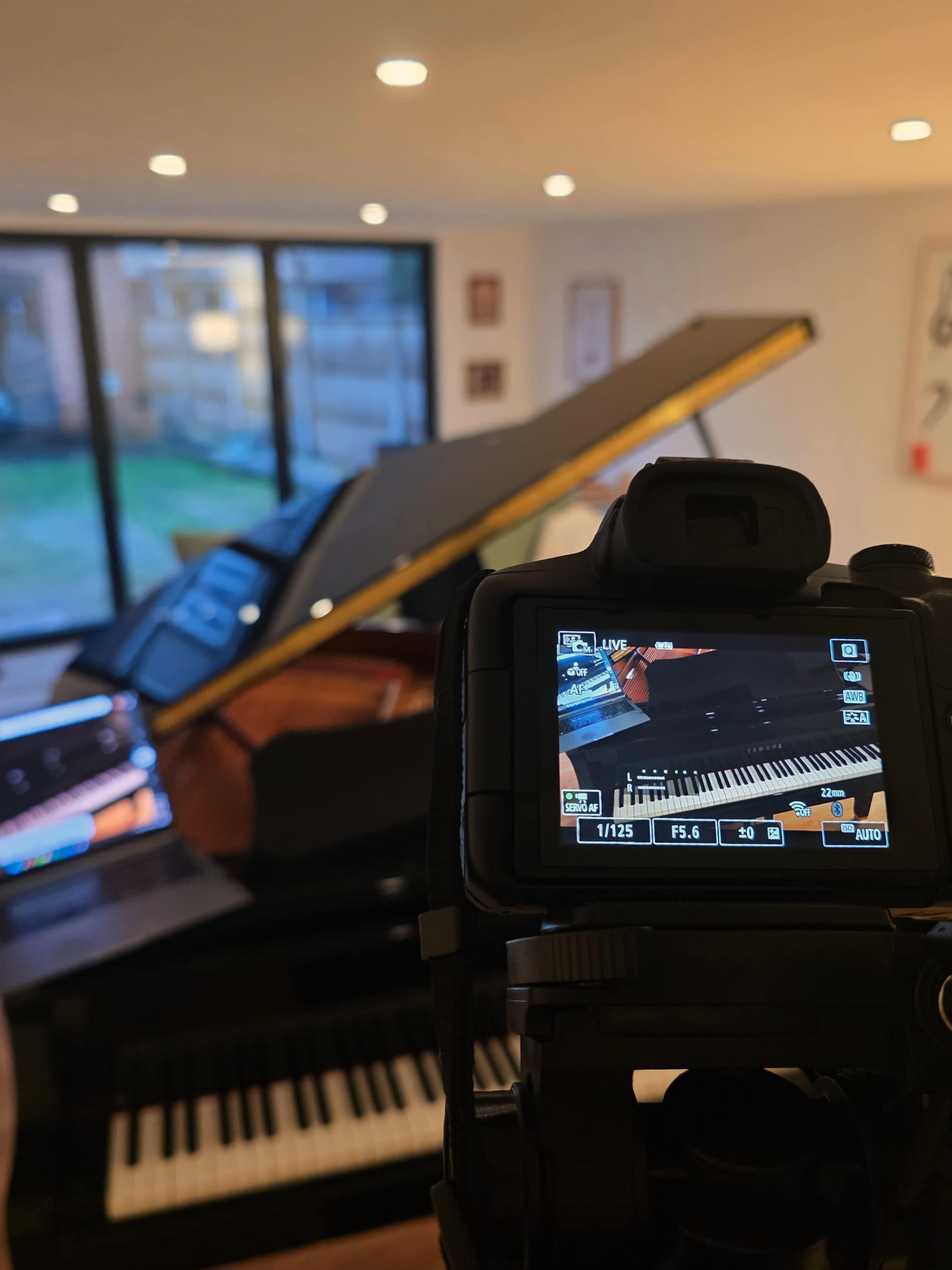 Cosy, Modern Piano Studio with Bifold Windows and Grand Piano Image in Cheshunt, WALTHAM CROSS, ENG
