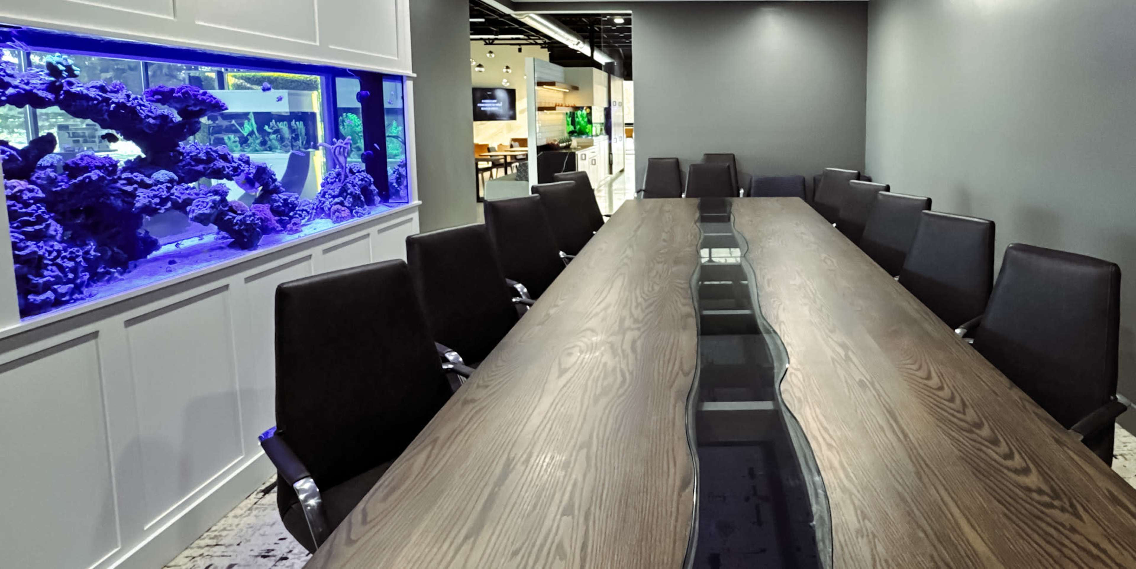 Modern Boardroom & Strategy Space with Built-In Aquarium | Near PVD Airport Image in Warwick, Warwick, RI