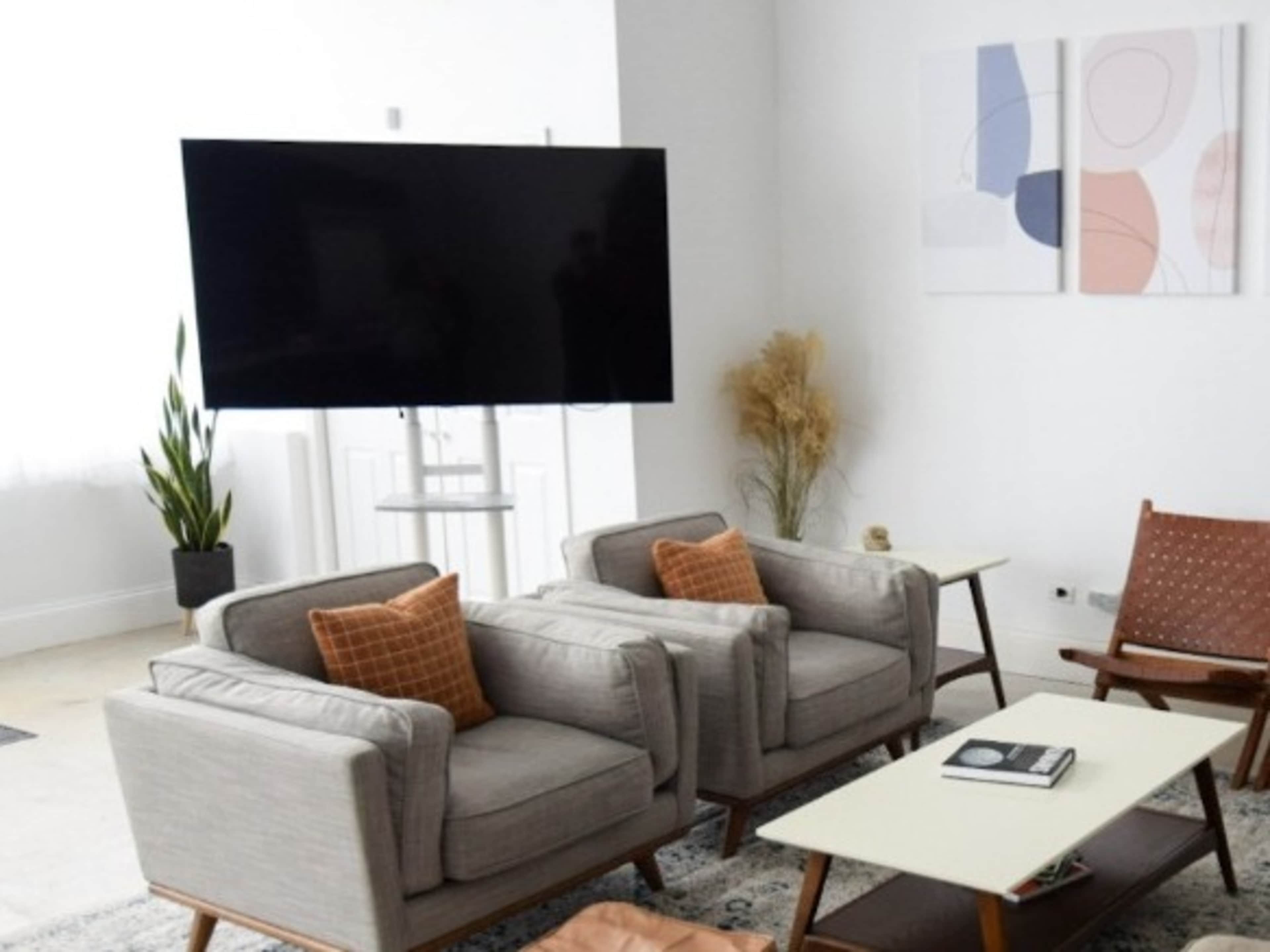 TV on rolling stand