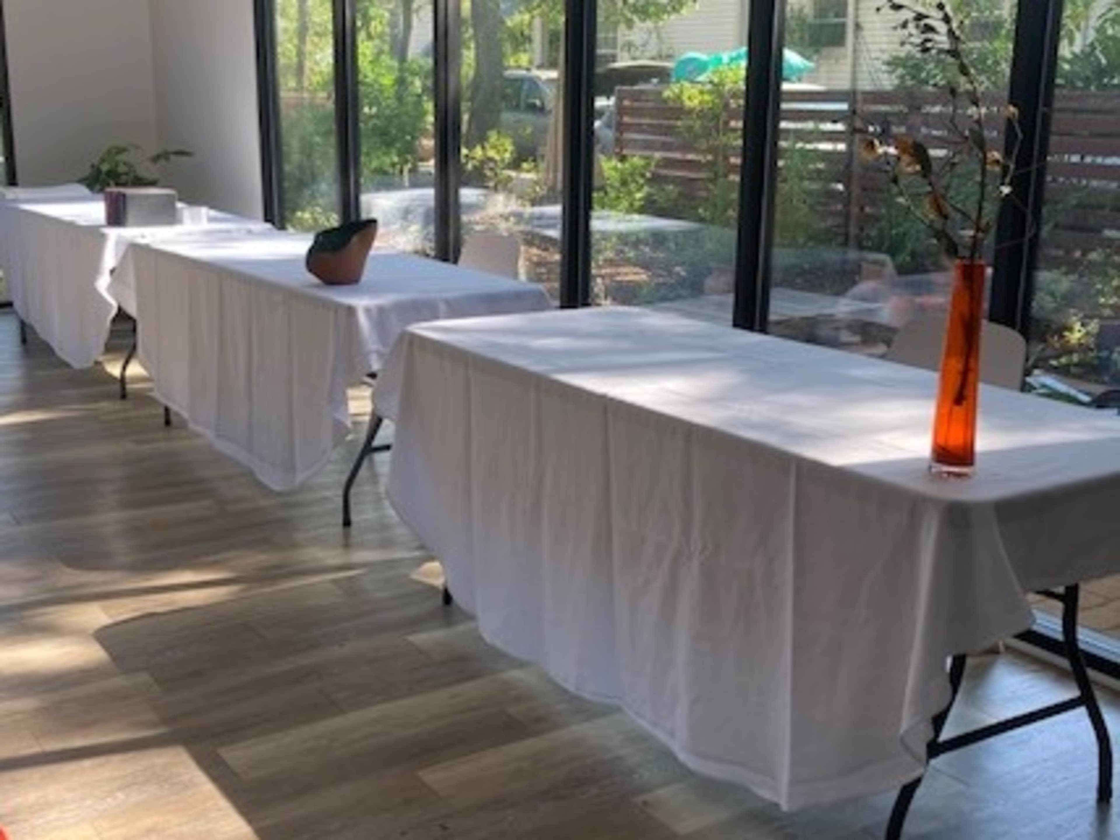 Large white table cloth