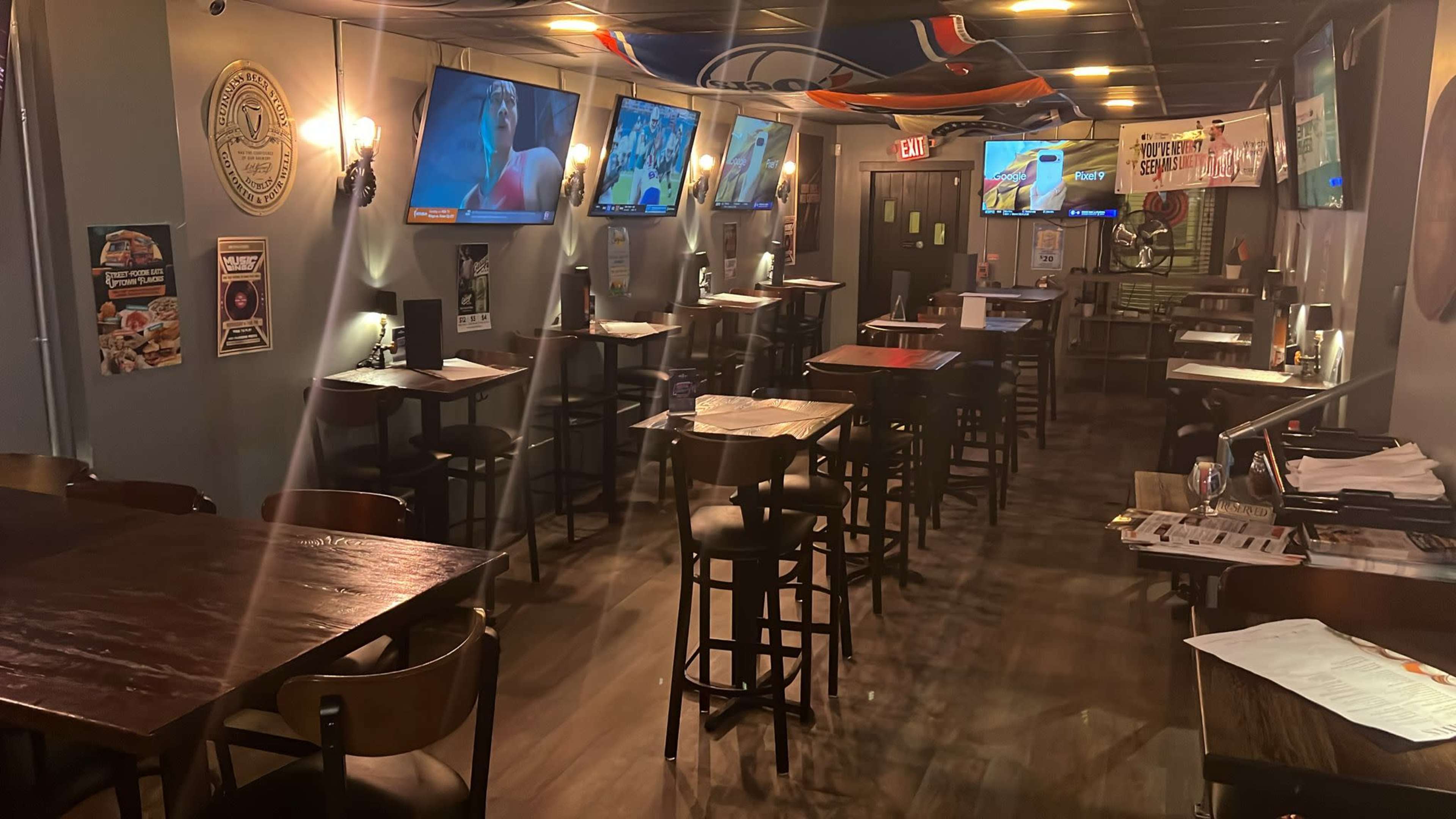 Cozy bar area with 10 flat screen TVs and surround sound speakers Image in Roxborough-Manayunk, PHILADELPHIA, PA