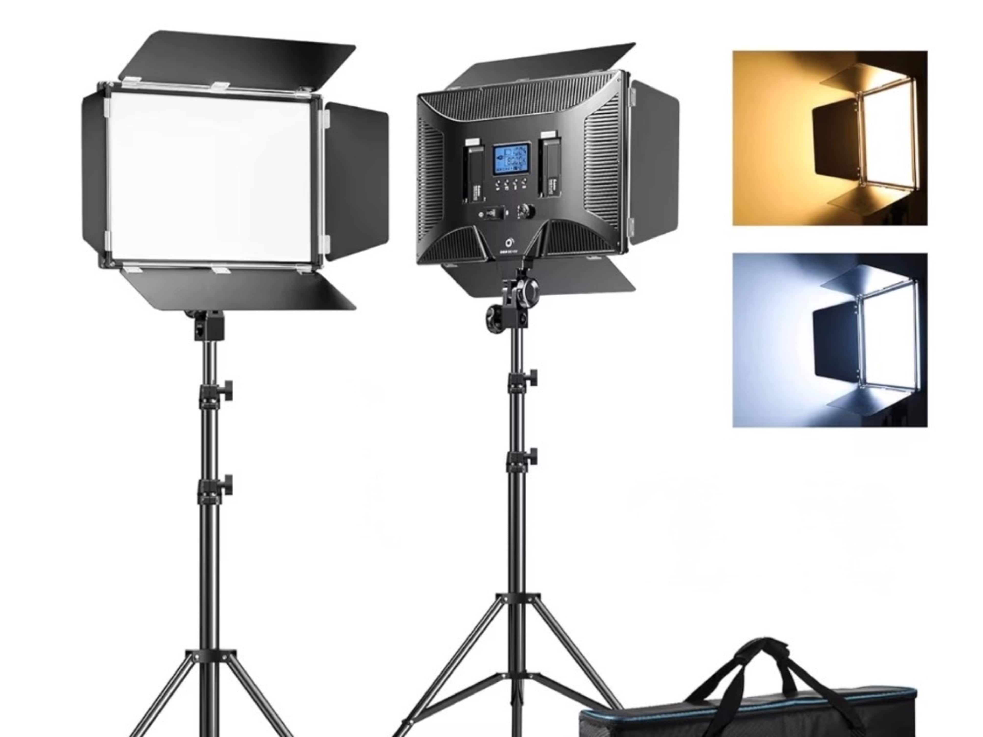 Industrial light panels w/ stands (color temp adj)