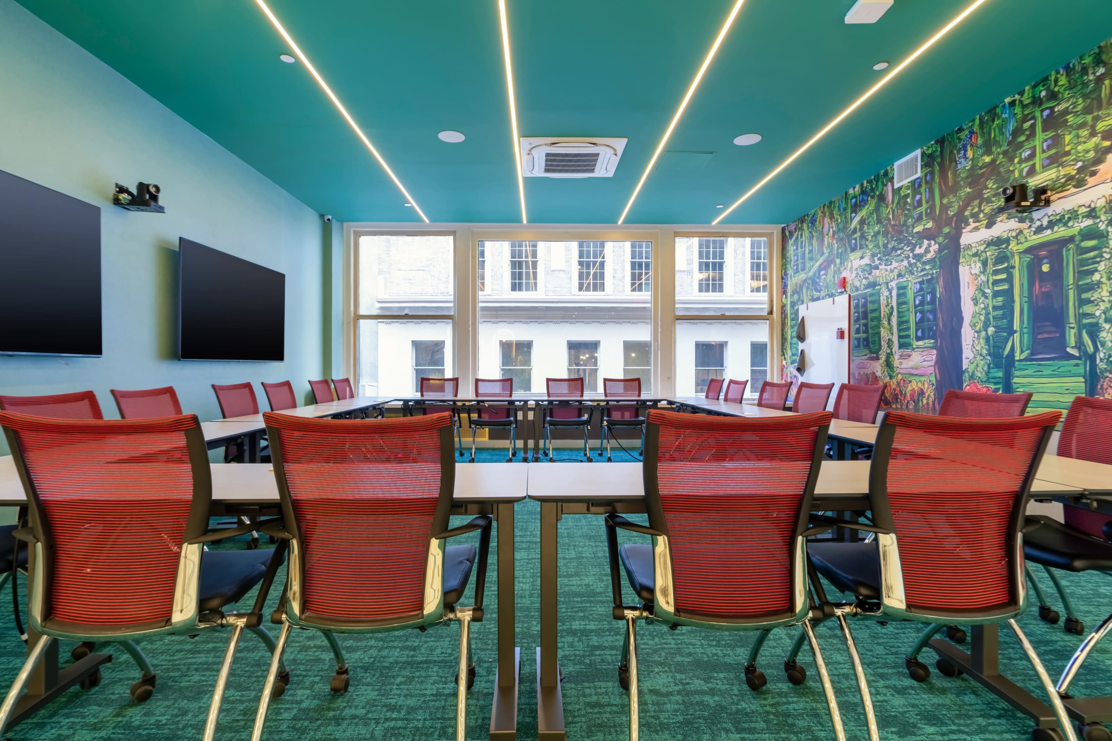Artist  Themed Monet  Meeting & Events Space - Just Opened up to 40 Attendees Floor to Ceiling Windows-- Lounge and Phone Booths Nearby * 50% Off Promo - Grand Opening * Image in Midtown Manhattan, New York, NY