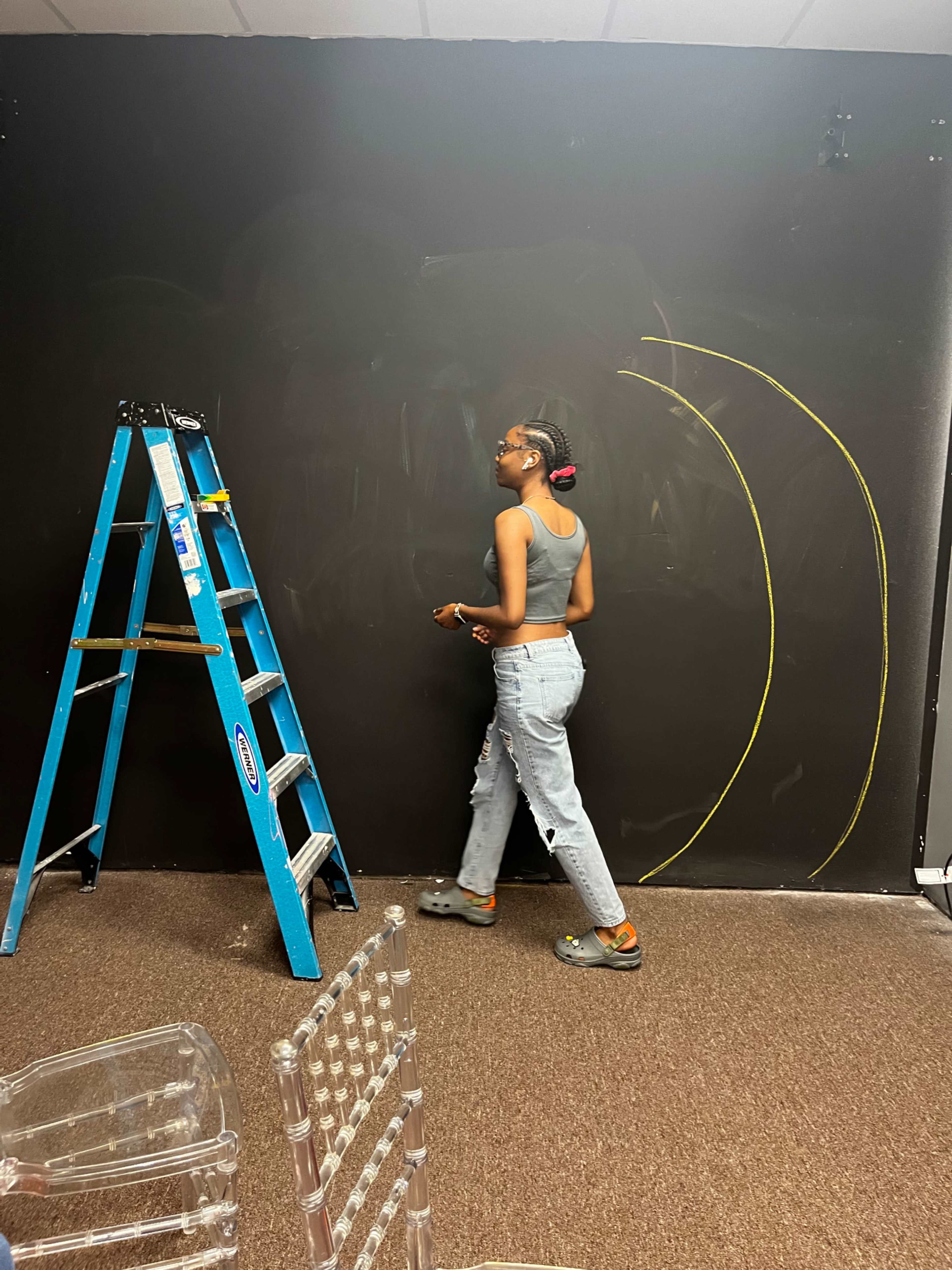 Urban Studio with Cozy Vibes and Custom Chalk Wall Image in Dexter-Fenkell, Detroit, MI