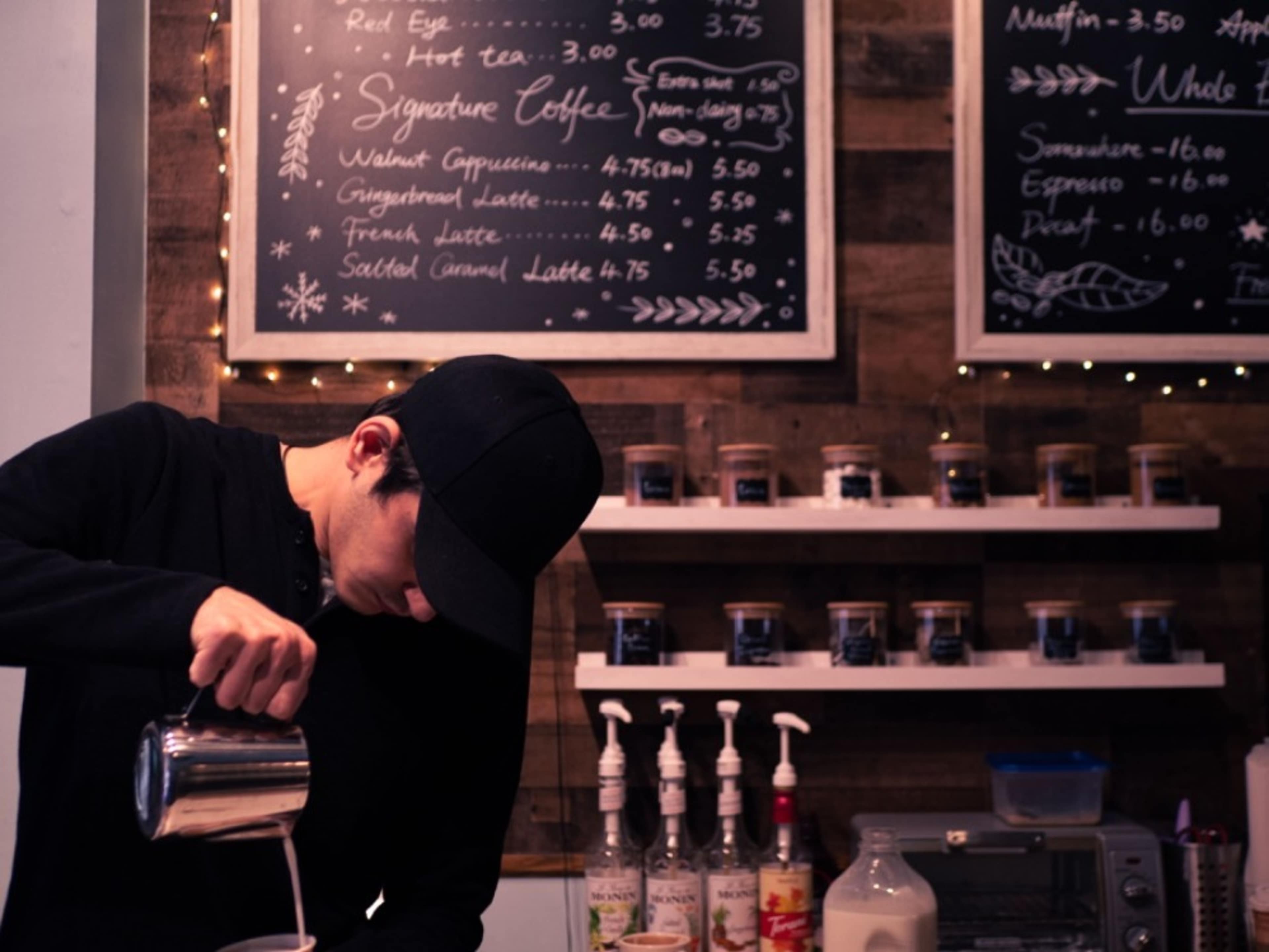 Espresso bar with a Professional Barista