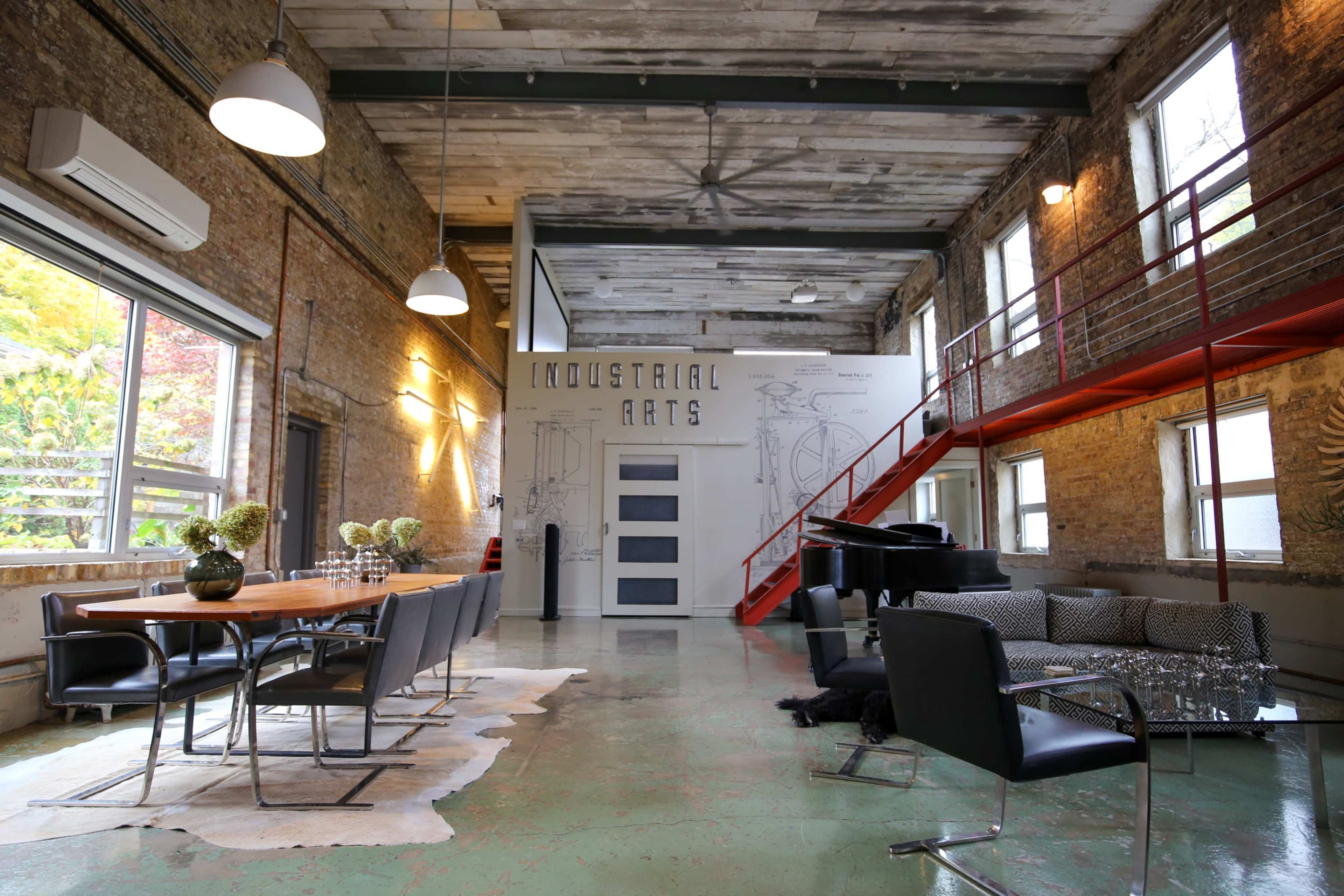 Converted Factory Designer Building and Beautiful Gardens Image in Irving Park, Chicago, IL