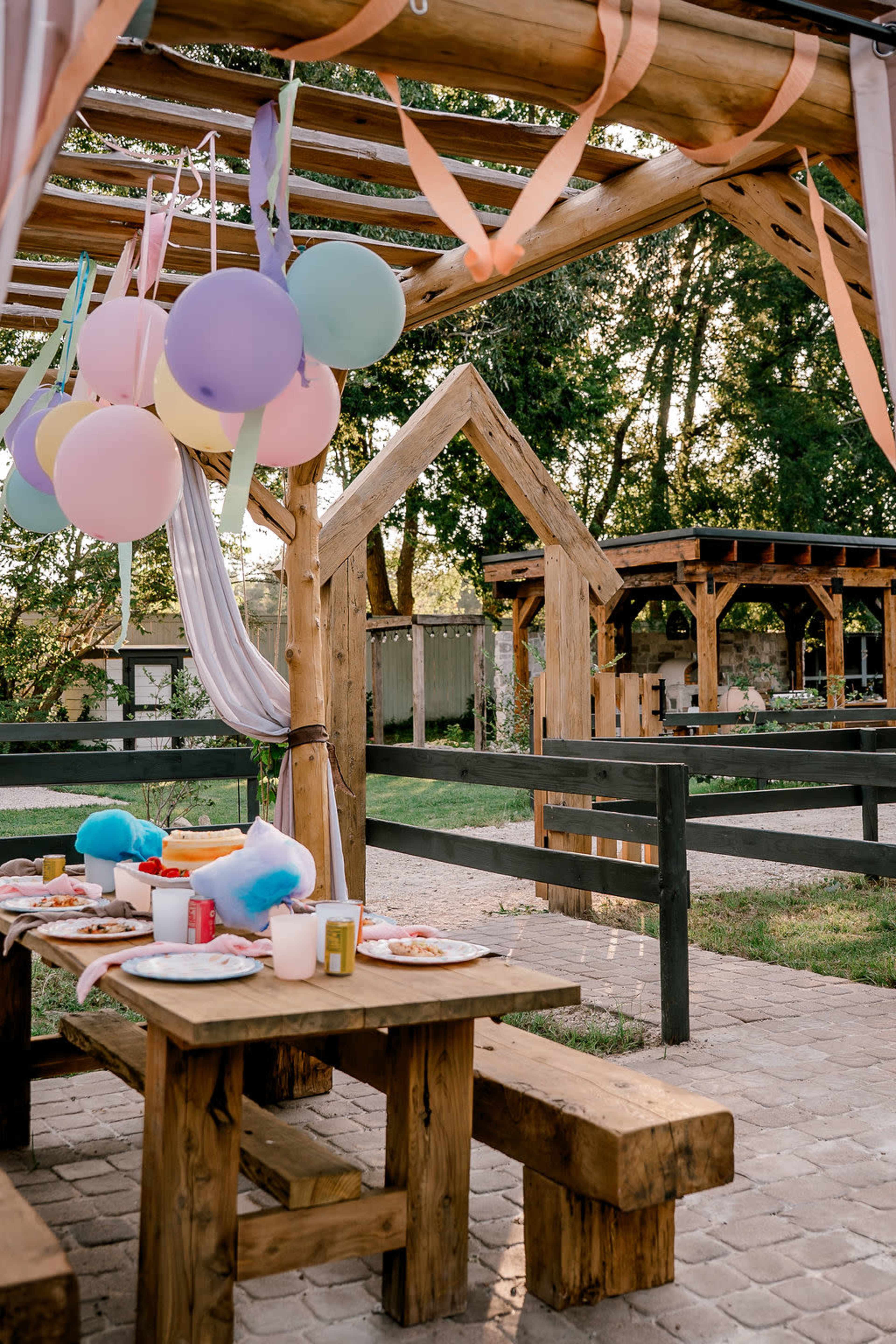 Romantic Farm Garden Pergola with Kids’ Playground & Petting Zoo Image in , Conroe, TX