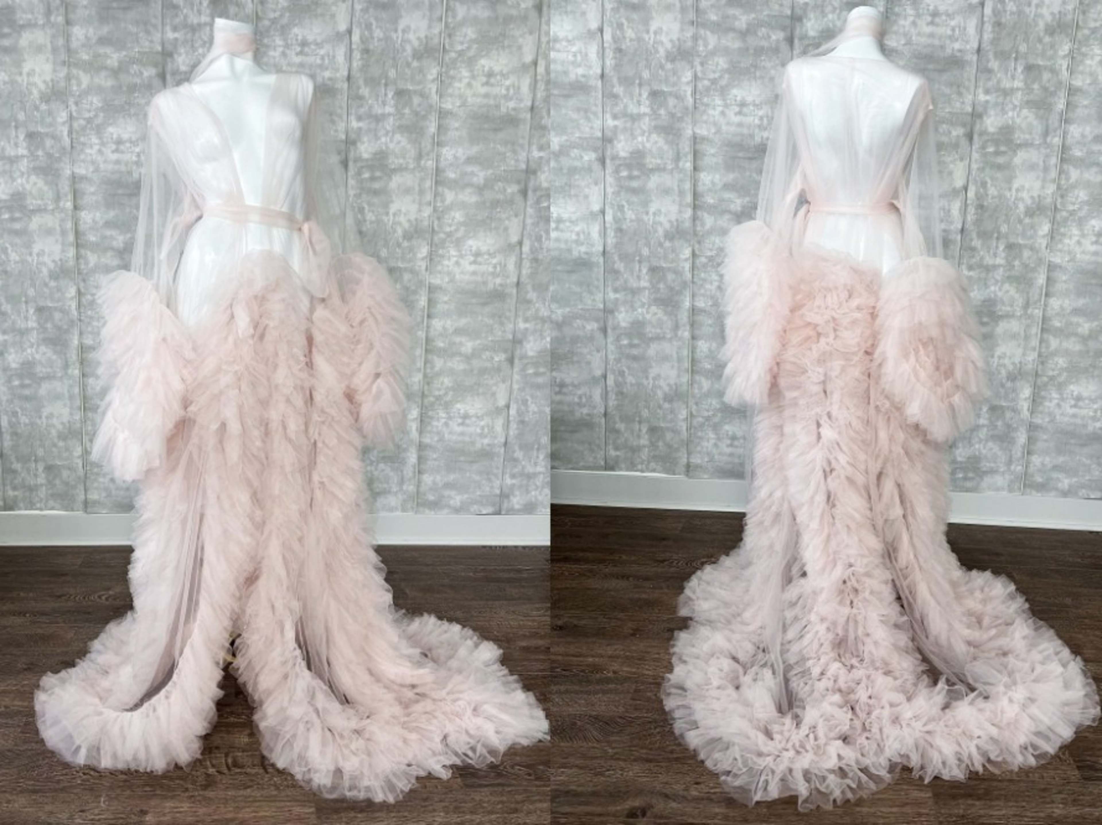 Pink boudoir lounge robe 