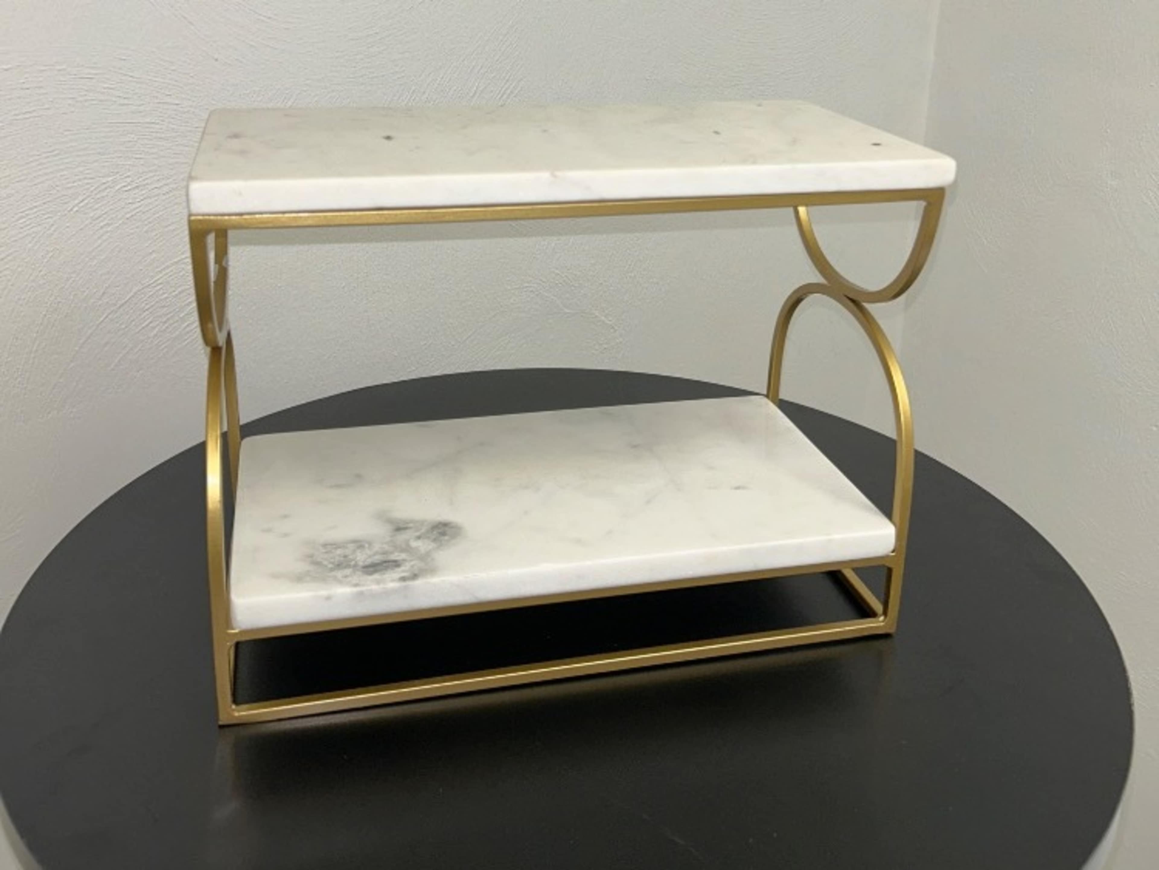Rectangle Marble Two Tier Serving Stand