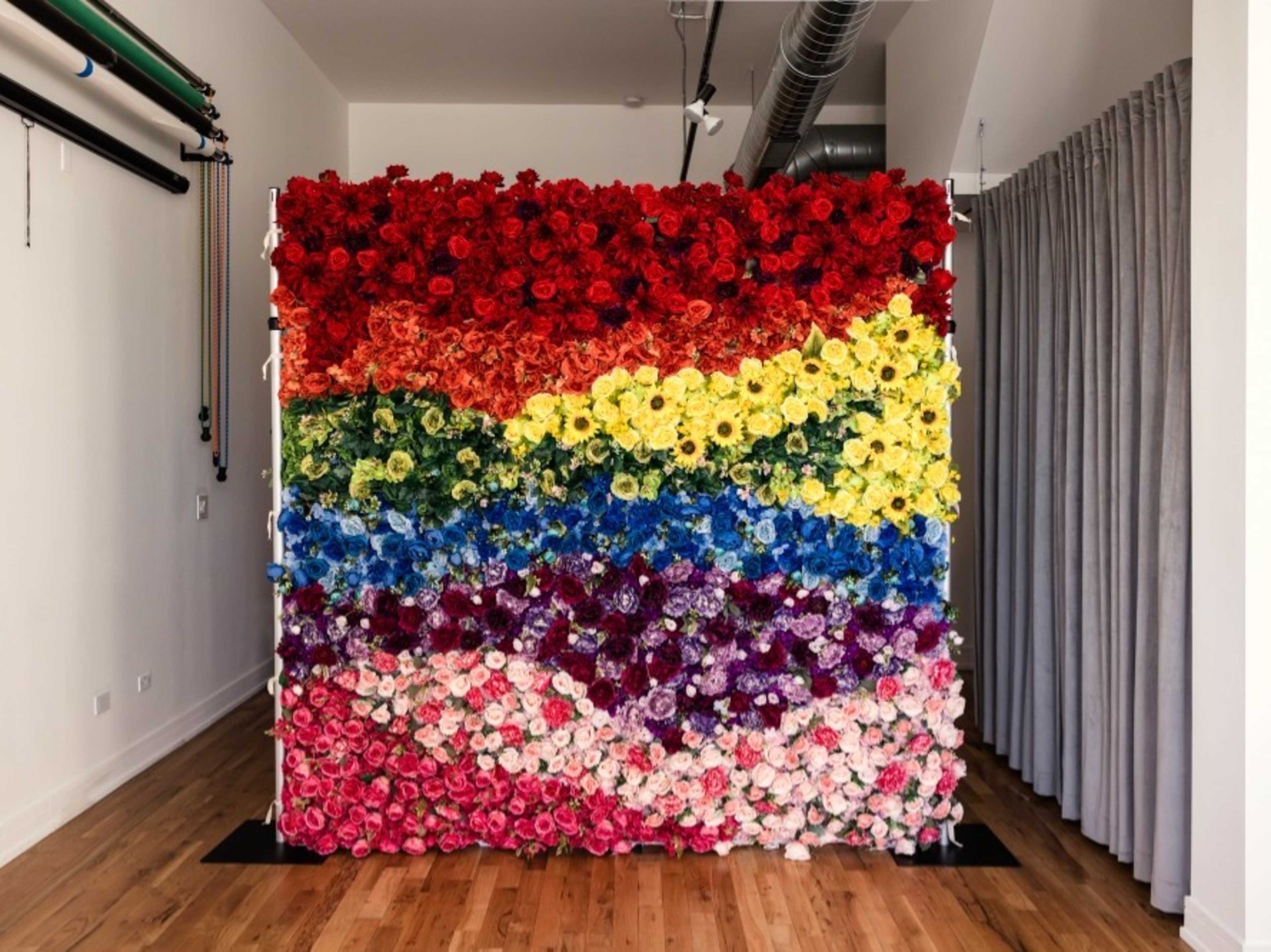 Rainbow Flower Wall