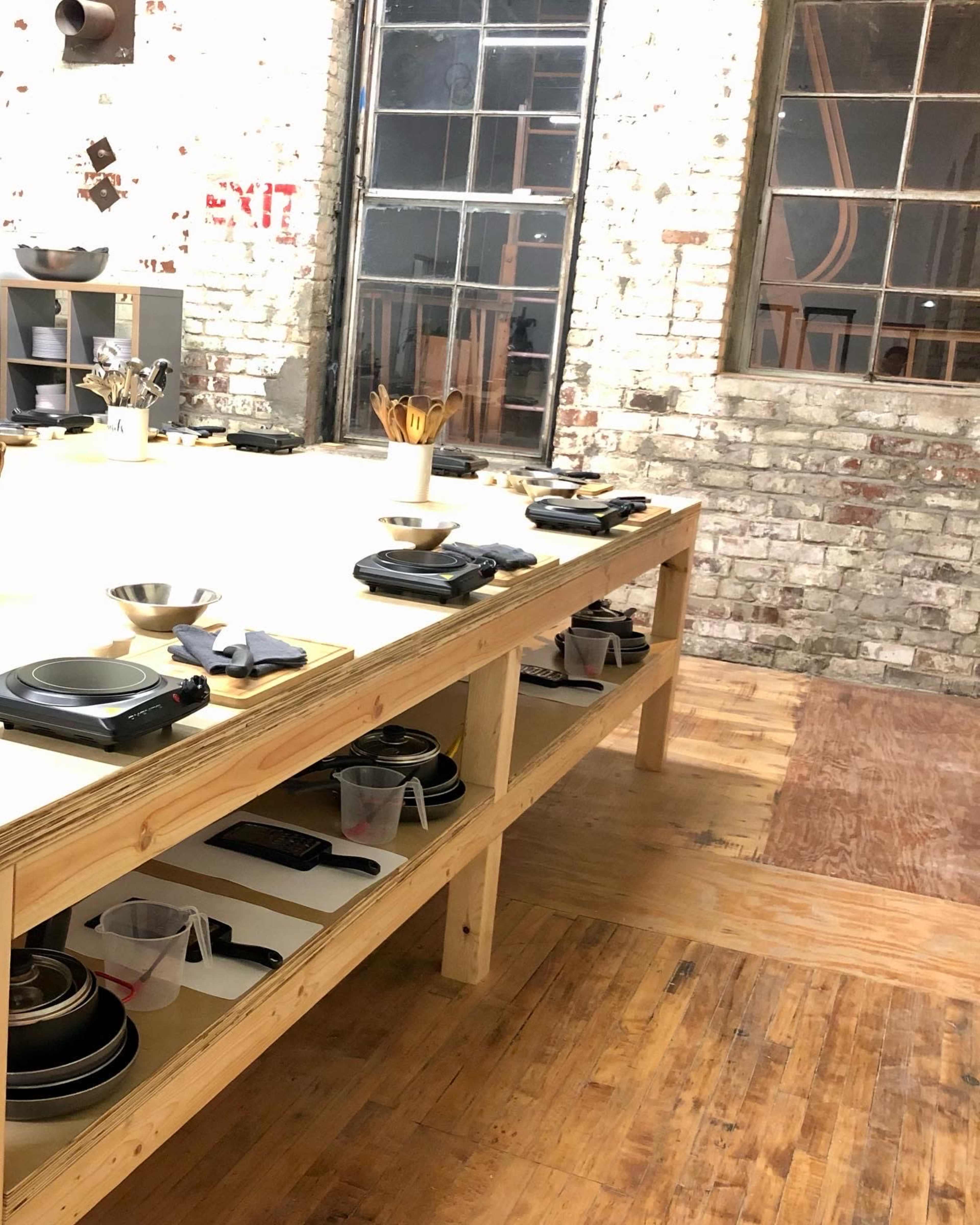 Cooking school space in a beautiful exposed brick loft, Los Angeles, CA ...