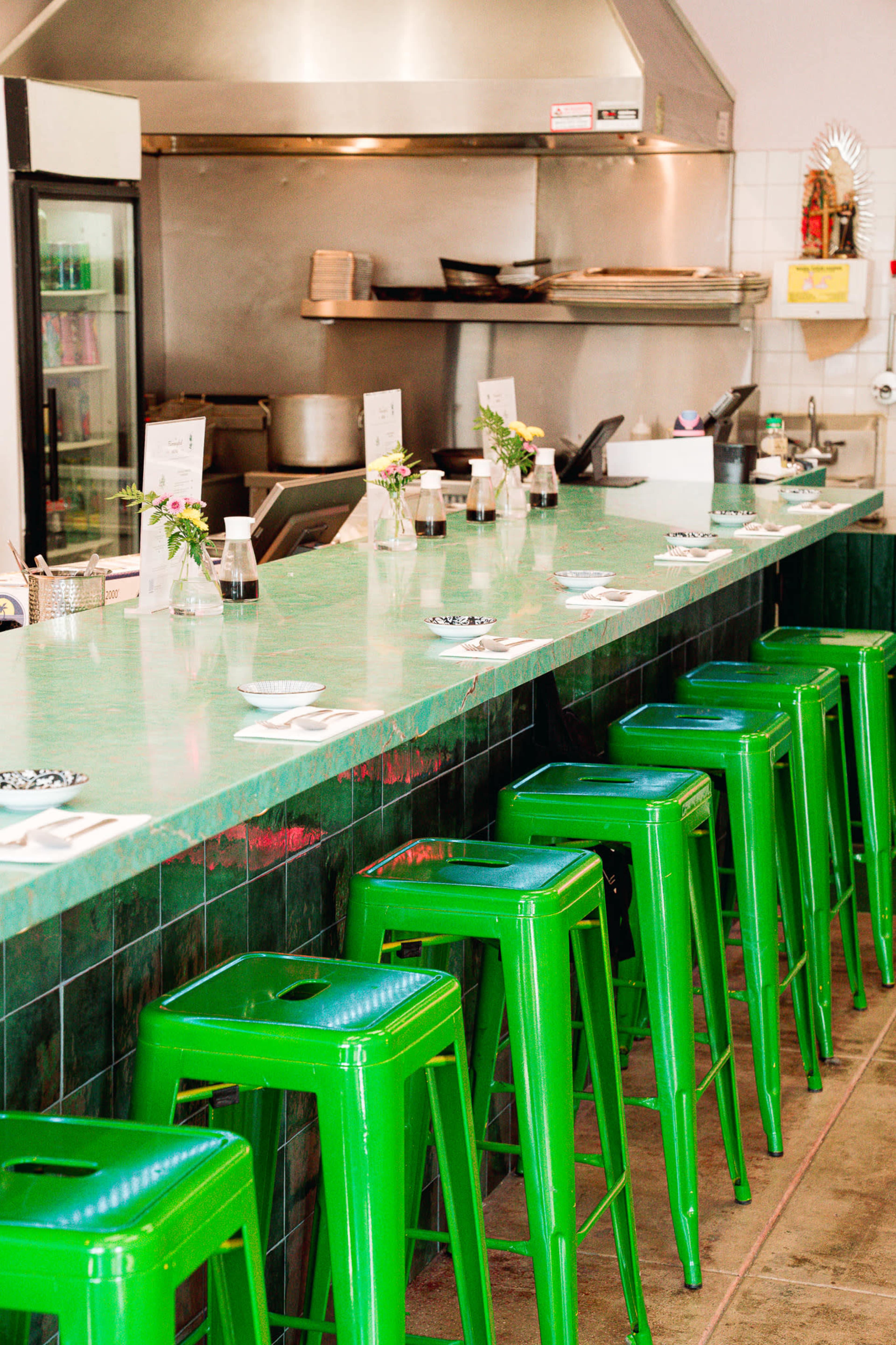 Charming Echo Park restaurant with beautiful turquoise bar Image in Echo Park, LOS ANGELES, CA