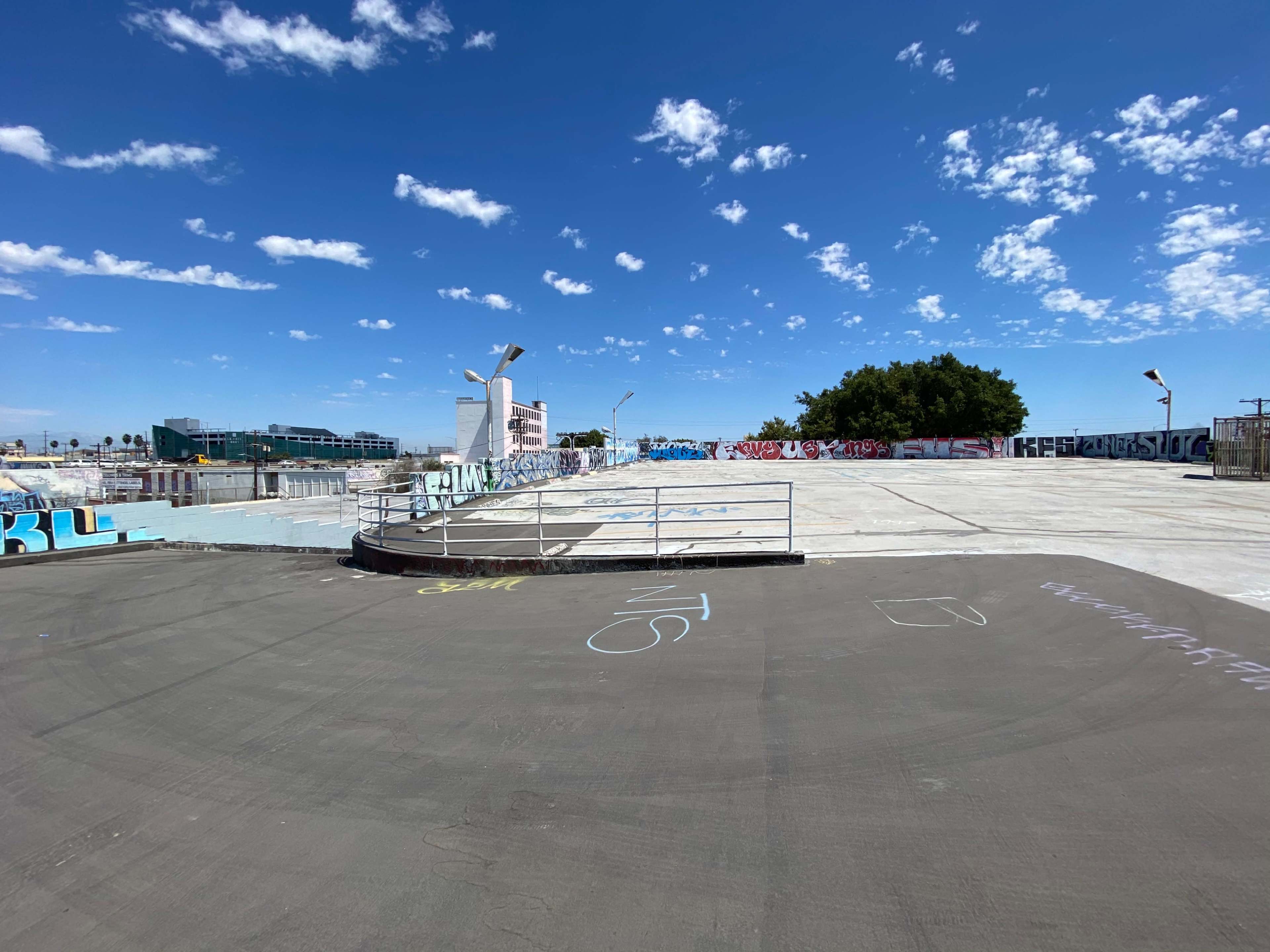 Skyline view of DTLA towers and 10 freeway. Image in South Los Angeles, Los Angeles, CA