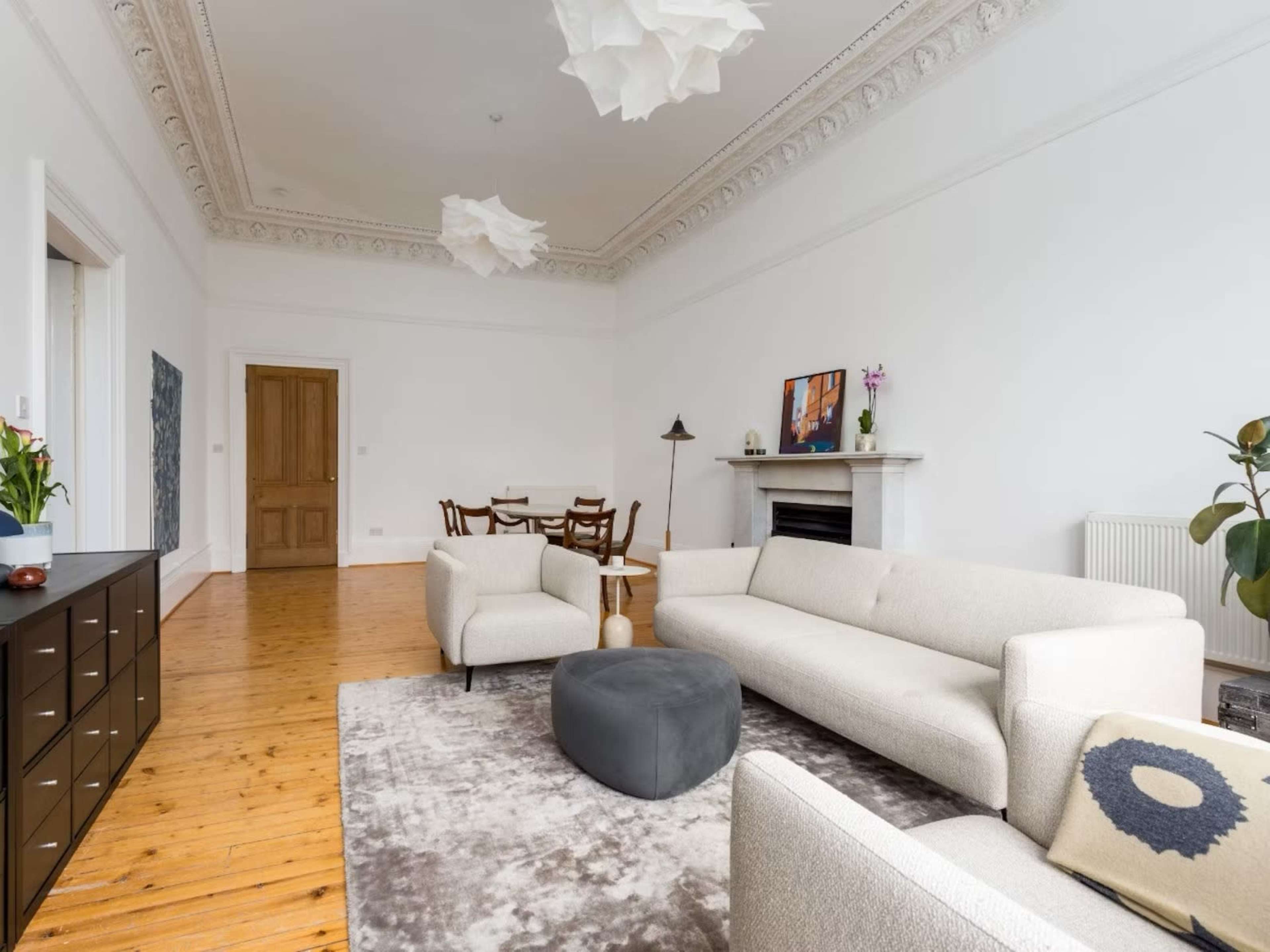 Gorgeous Victorian Living Room with Marble Fireplace Image in Edinburgh, Edinburgh, SCT