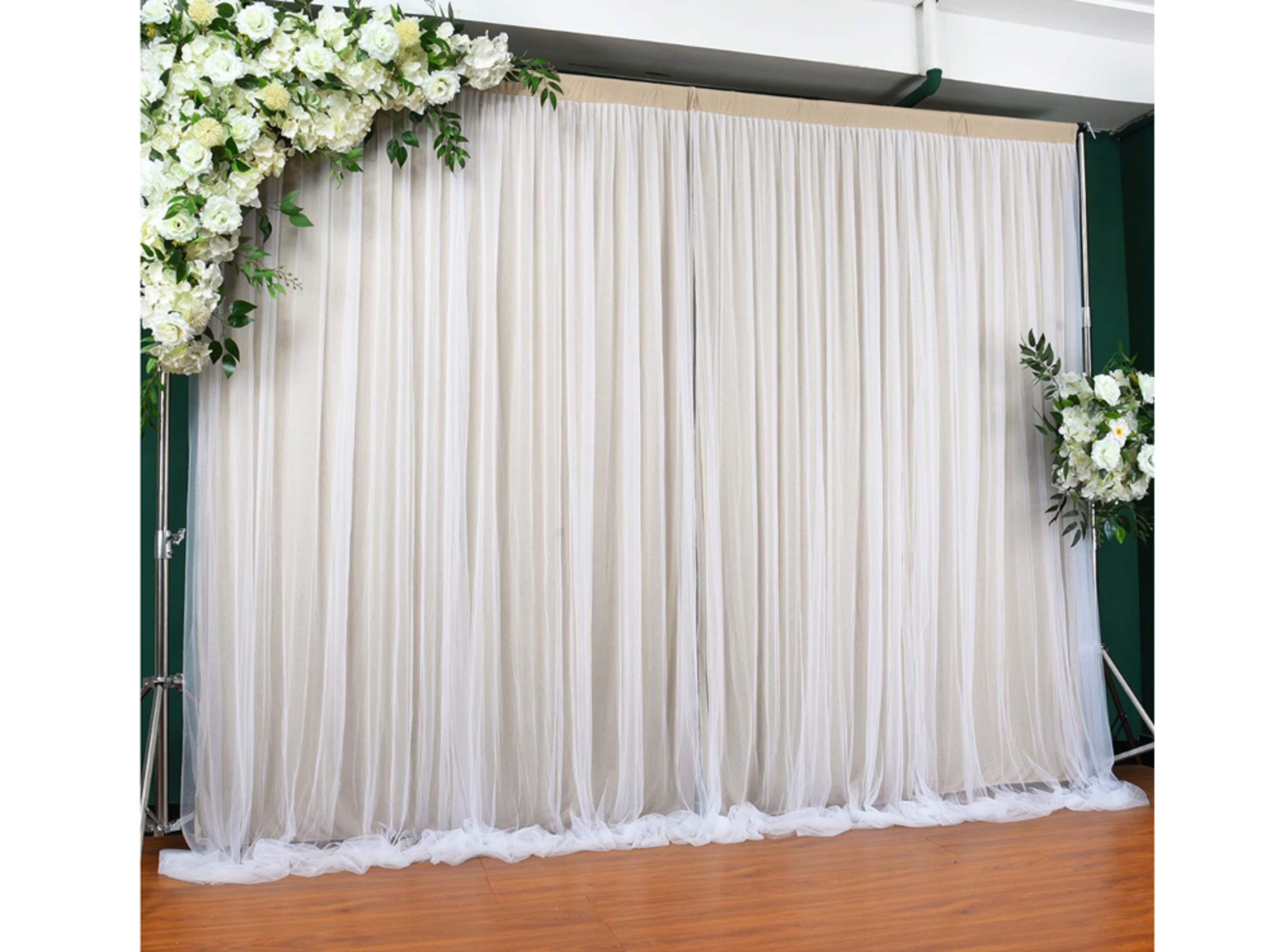 Champagne Tulle Backdrop Curtains 10 ft X 7 ft