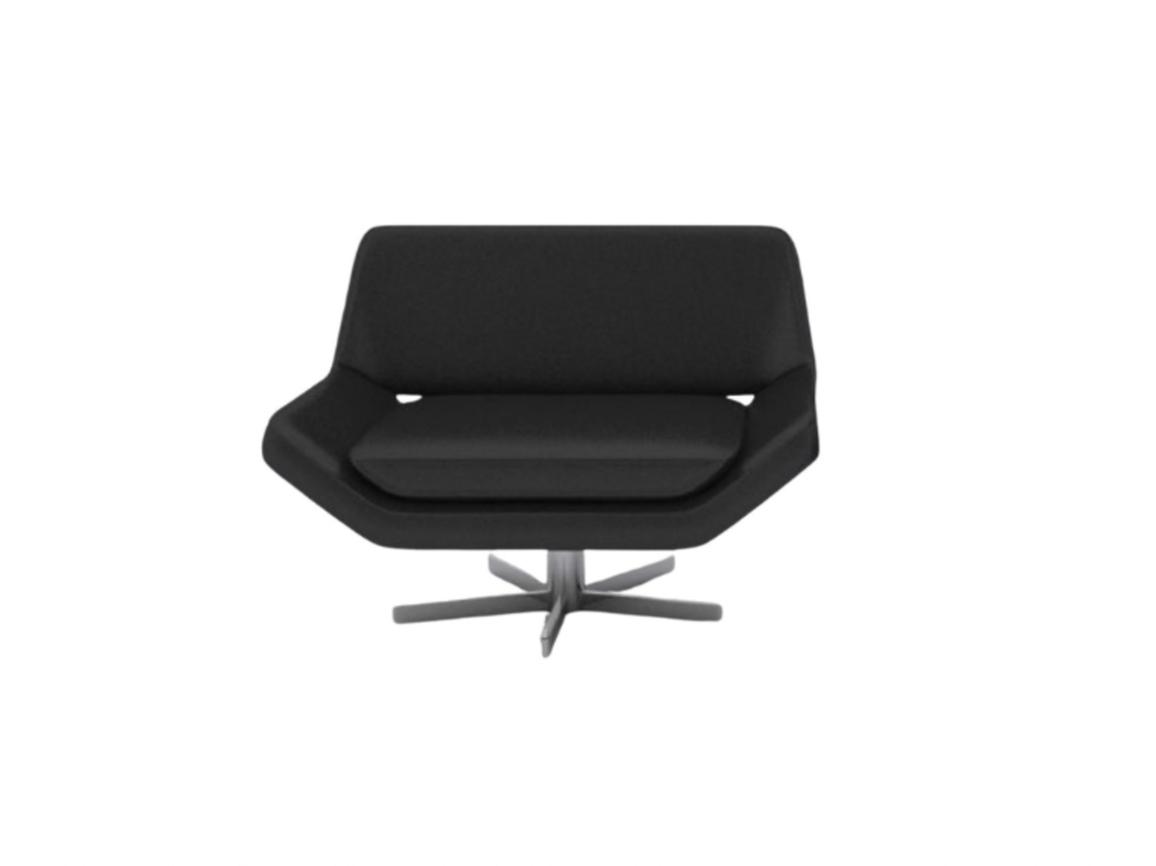 Black leather swivel chair / interview chair