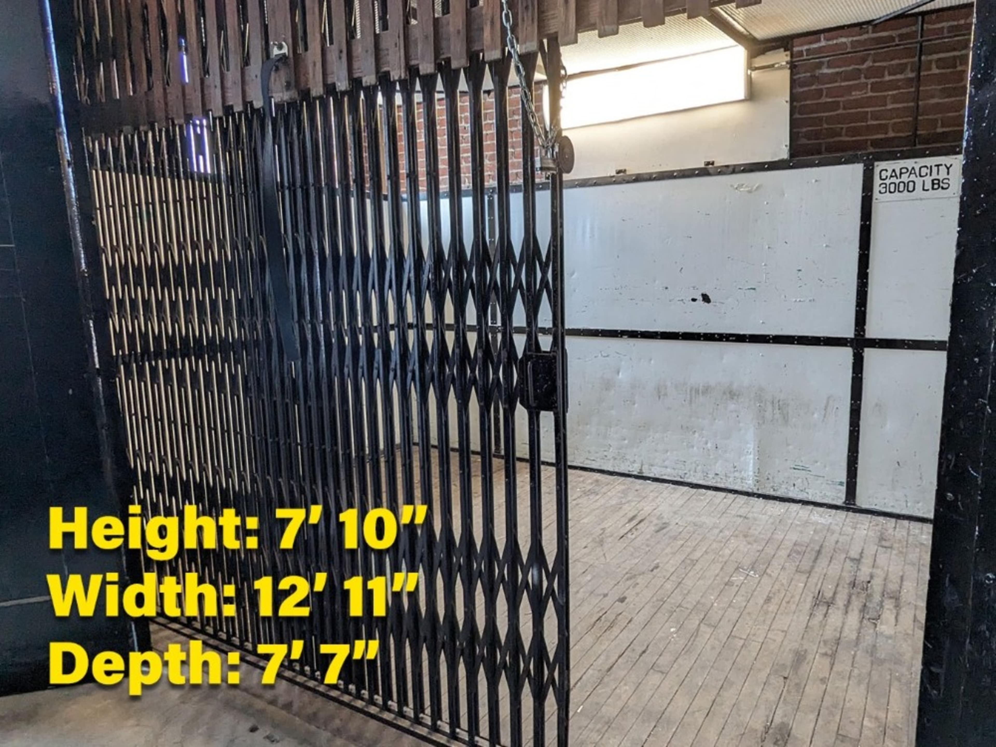 Freight Elevator (Evening) (Saturday and Sunday)