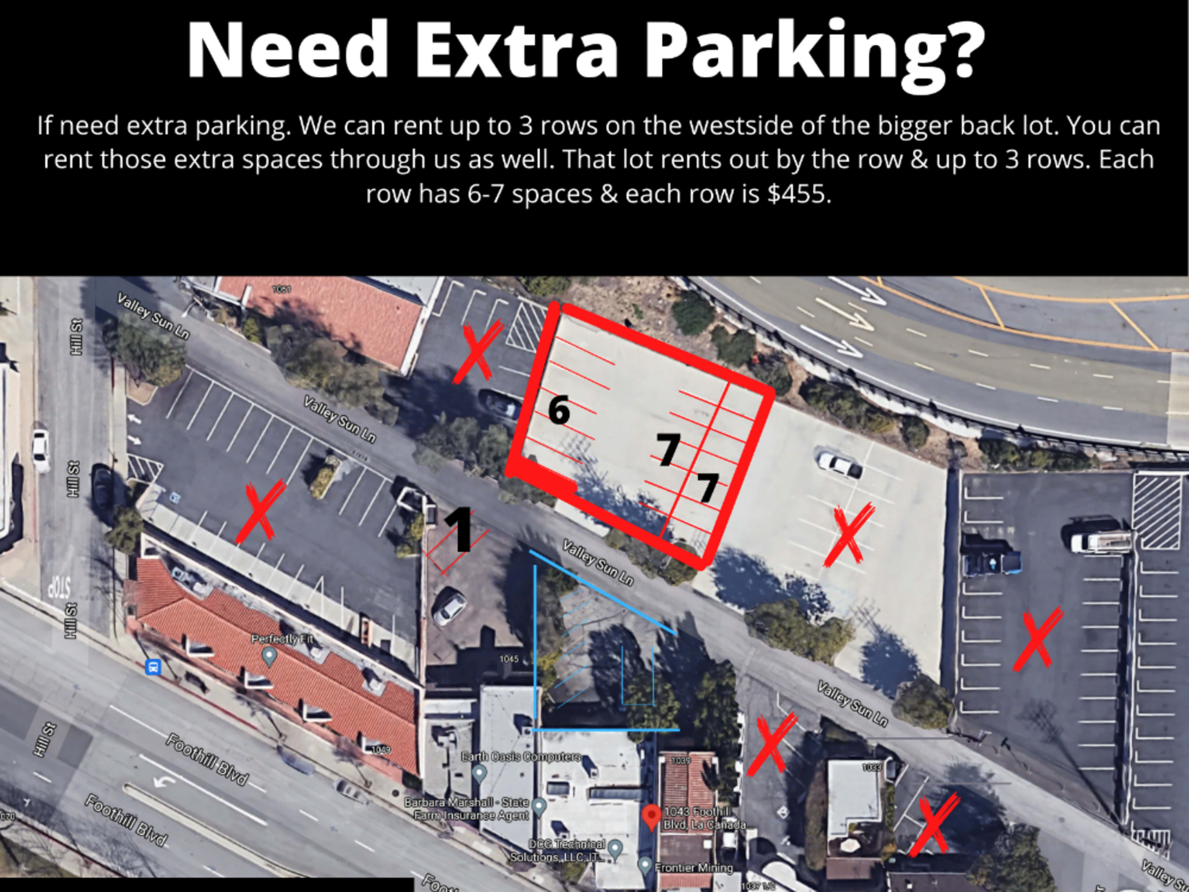 Extra Parking (1 row is 6-7 spaces)