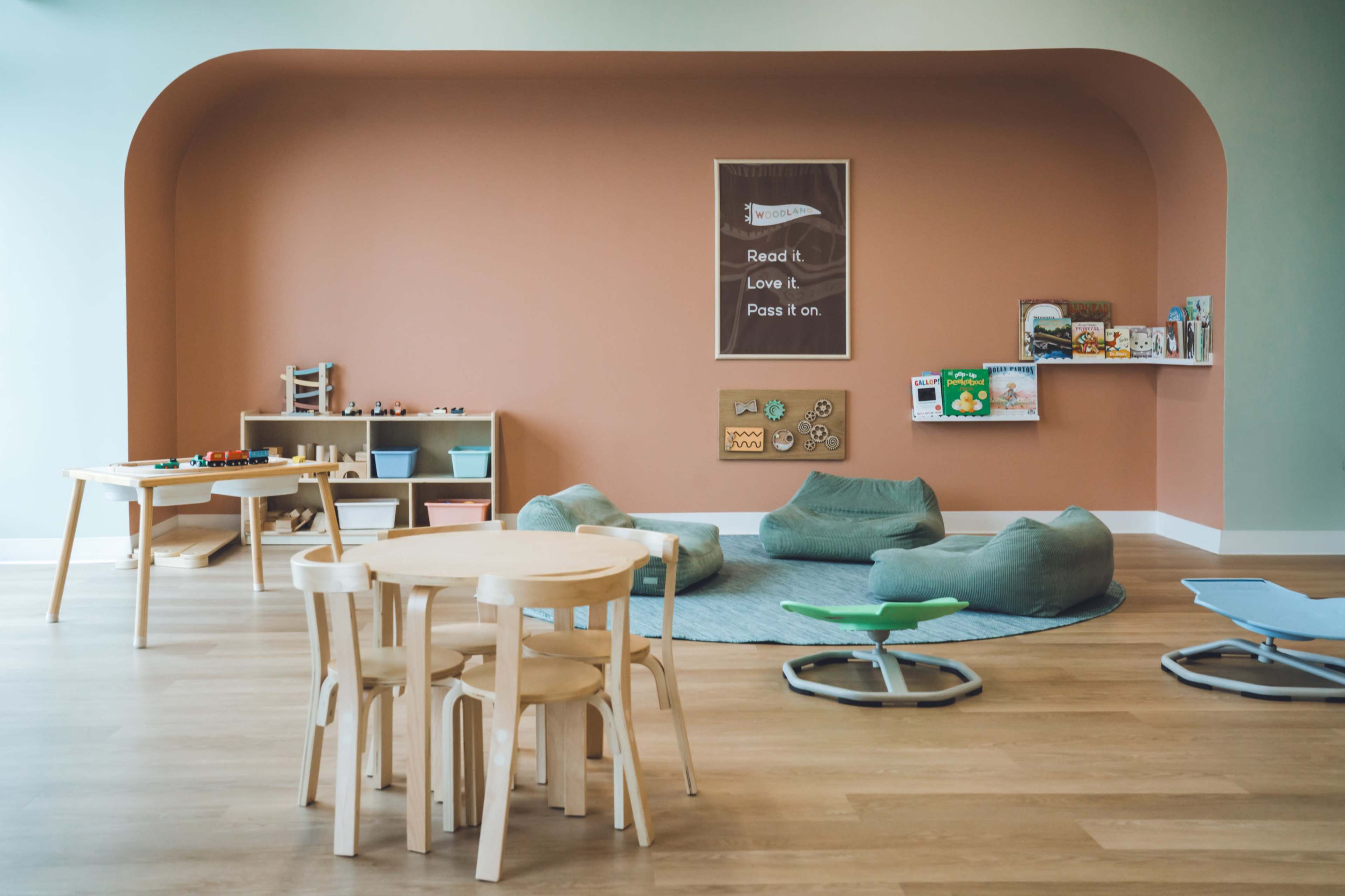 Bright and airy modern coffee shop and Montessori style  playground Image in East Nashville, Nashville, TN