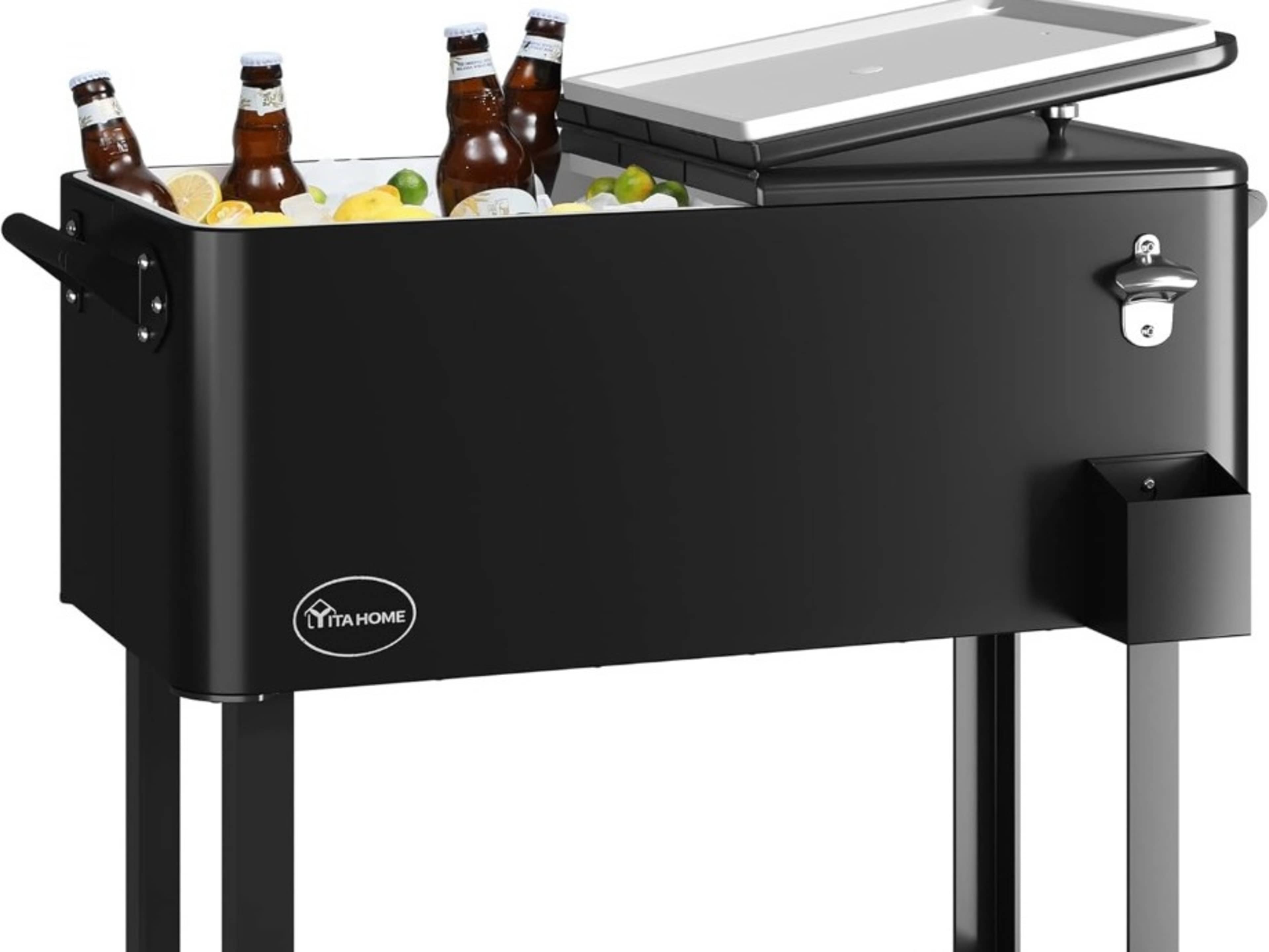 80 Quart Rolling Ice Chest Cooler Cart