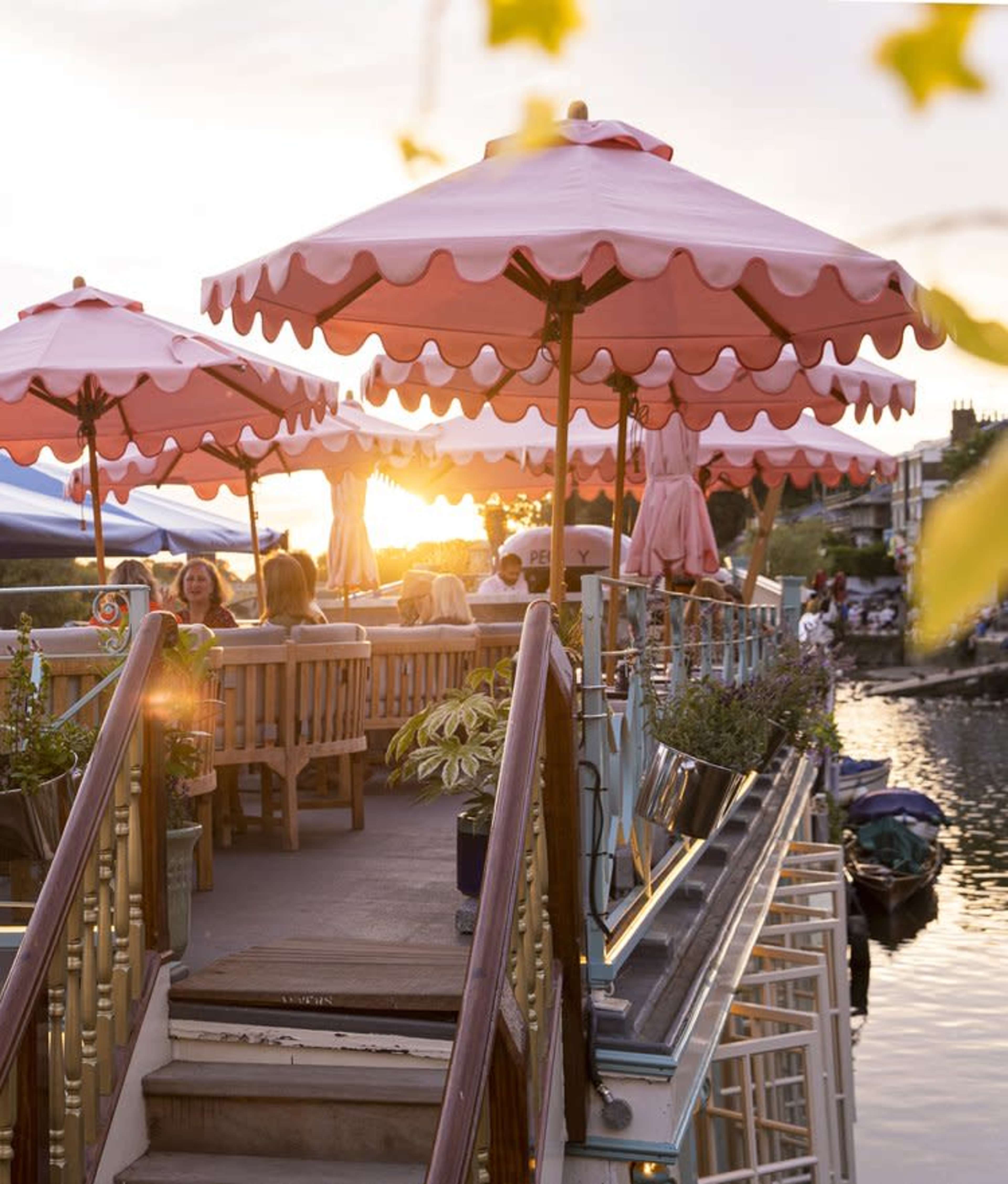 Beautiful barge restaurant on river thames Image in Richmond, Richmond, ENG