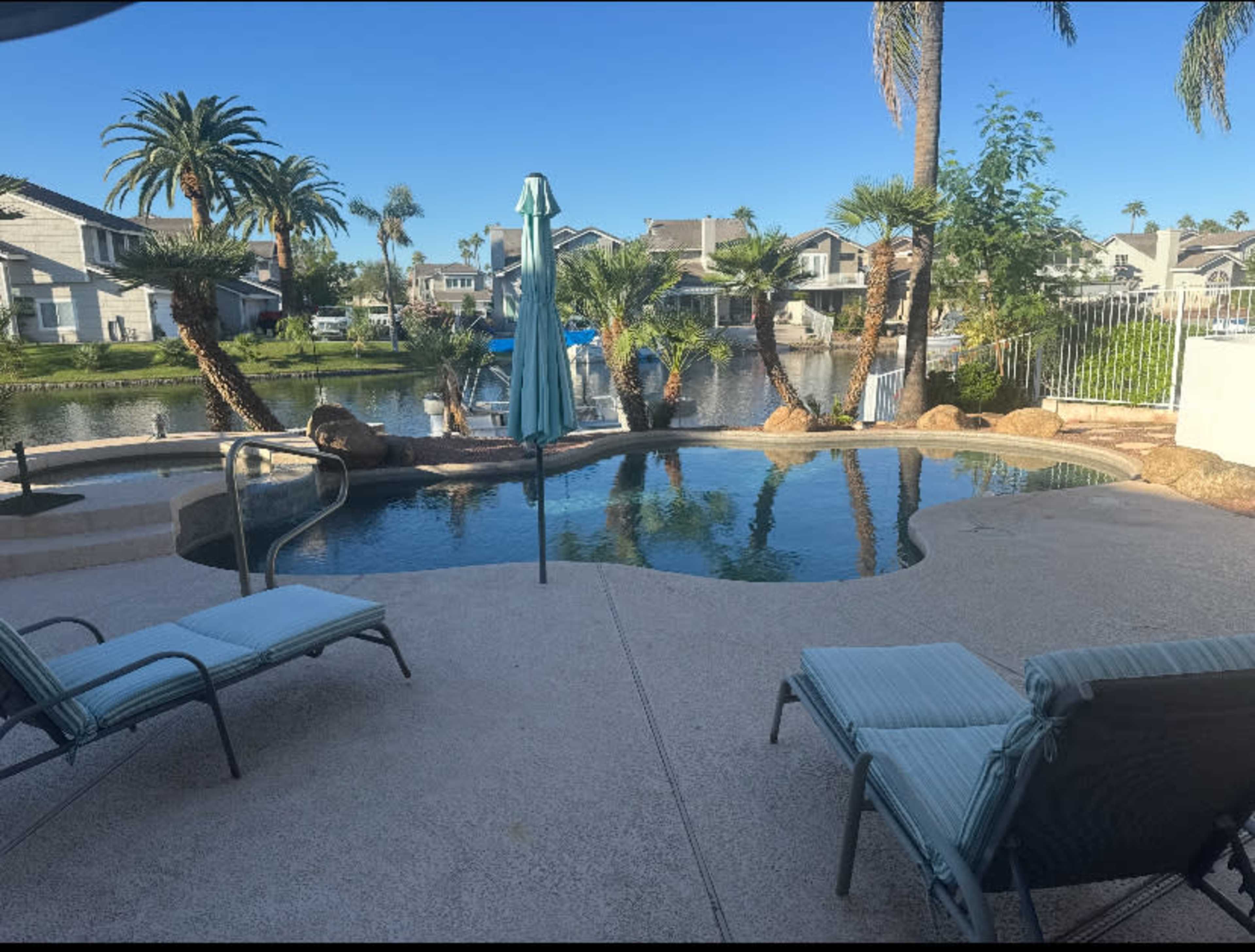 Oasis, Palm Trees, Swimming Pool, Lakefront Retreat Setting.. Image in The Islands, Gilbert, AZ