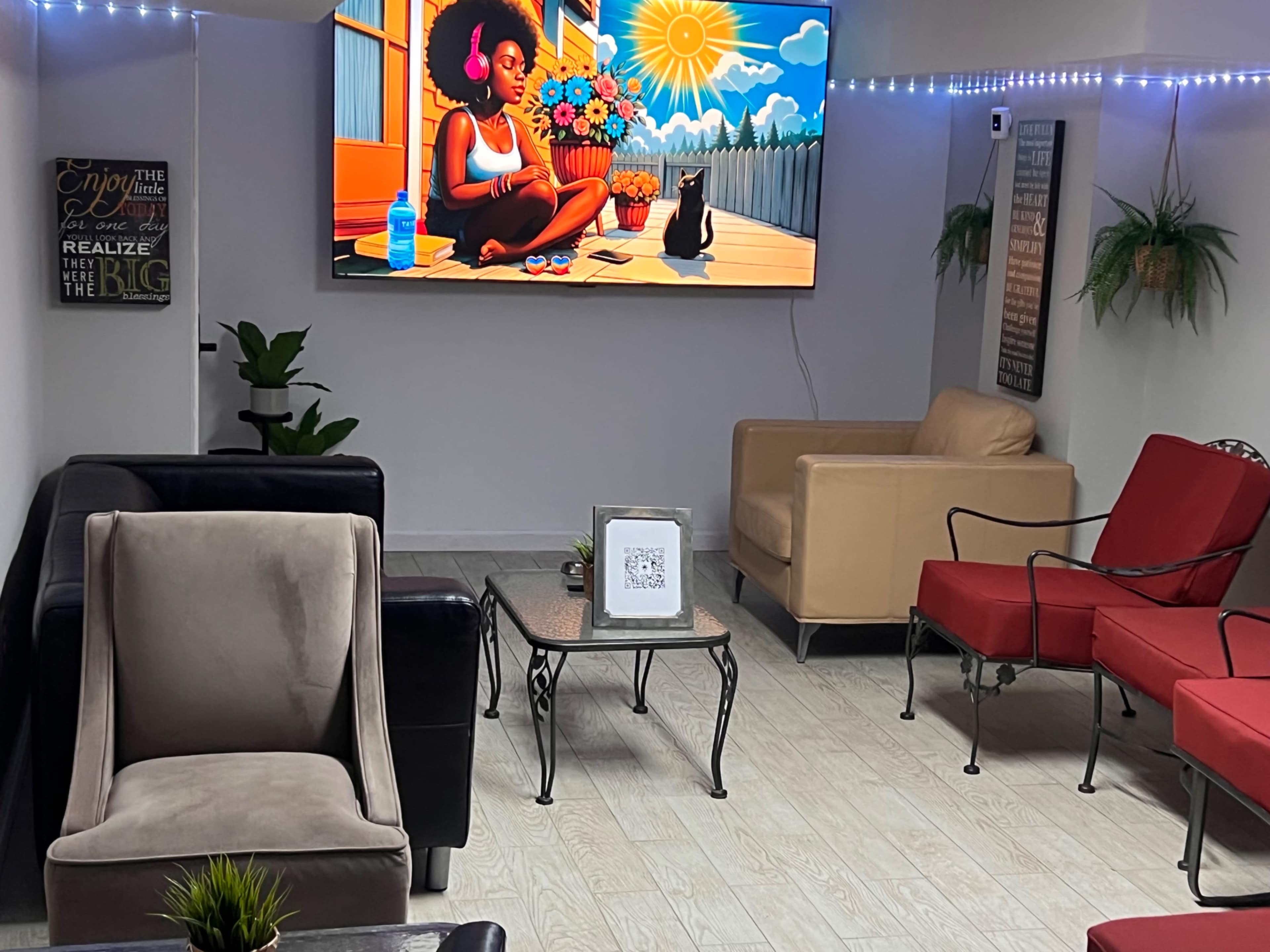 Intimate Lounge in licensed safe use treatment space inside a licensed dispensary. Image in Petworth, Washington, DC