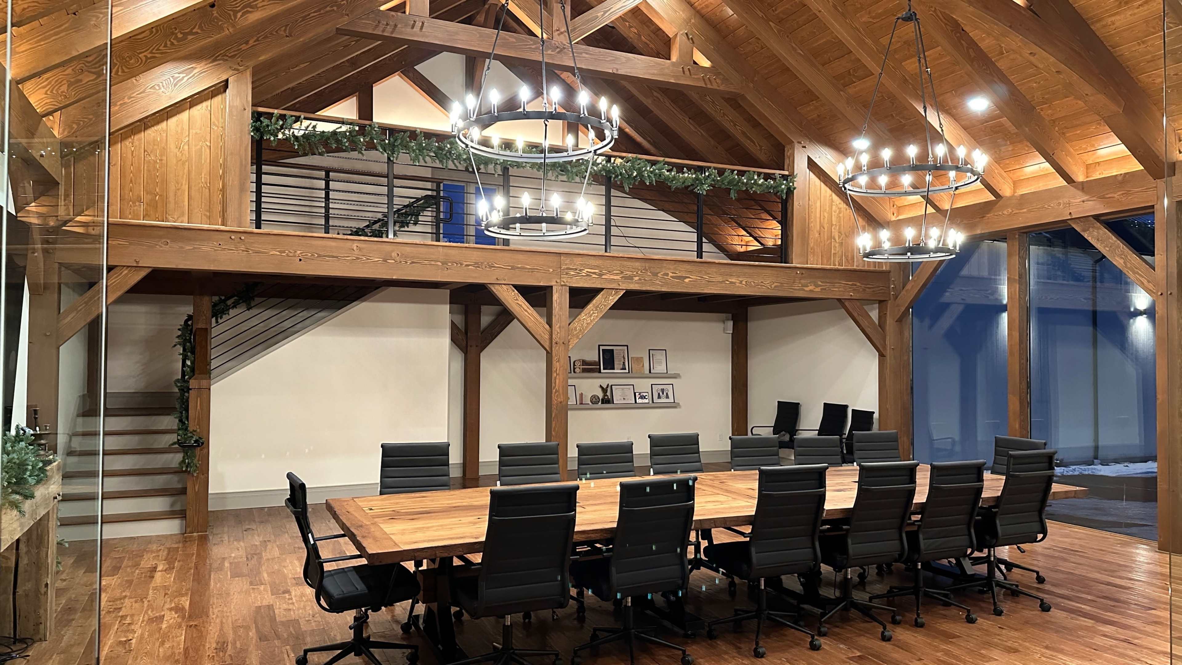 Timber frame conference space, outskirts of Lancaster City Image in East Lampeter Township, Ronks, PA