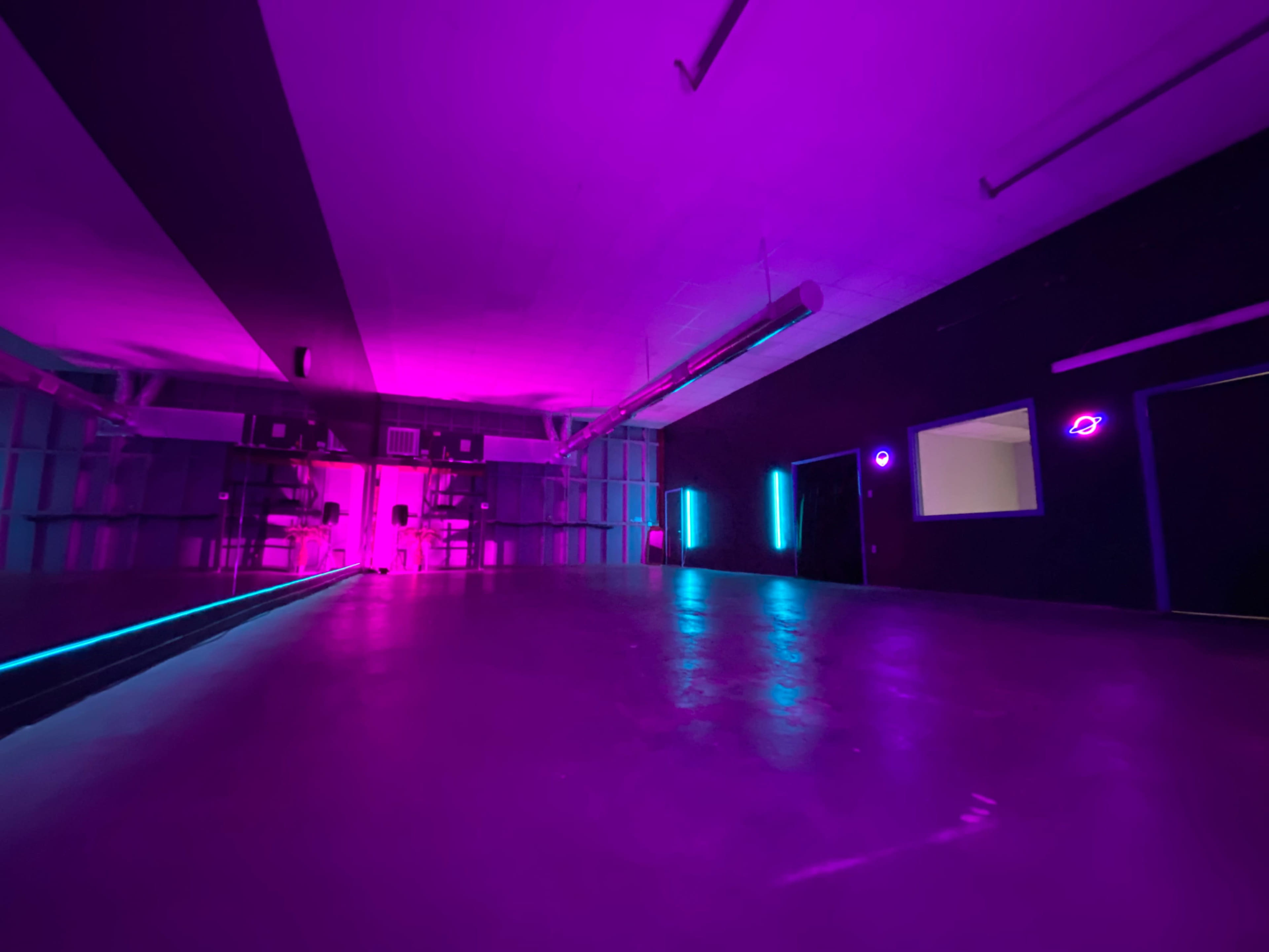 South Austin Industrial Neon Dance Studio Image in Dittmar-Slaughter, Austin, TX