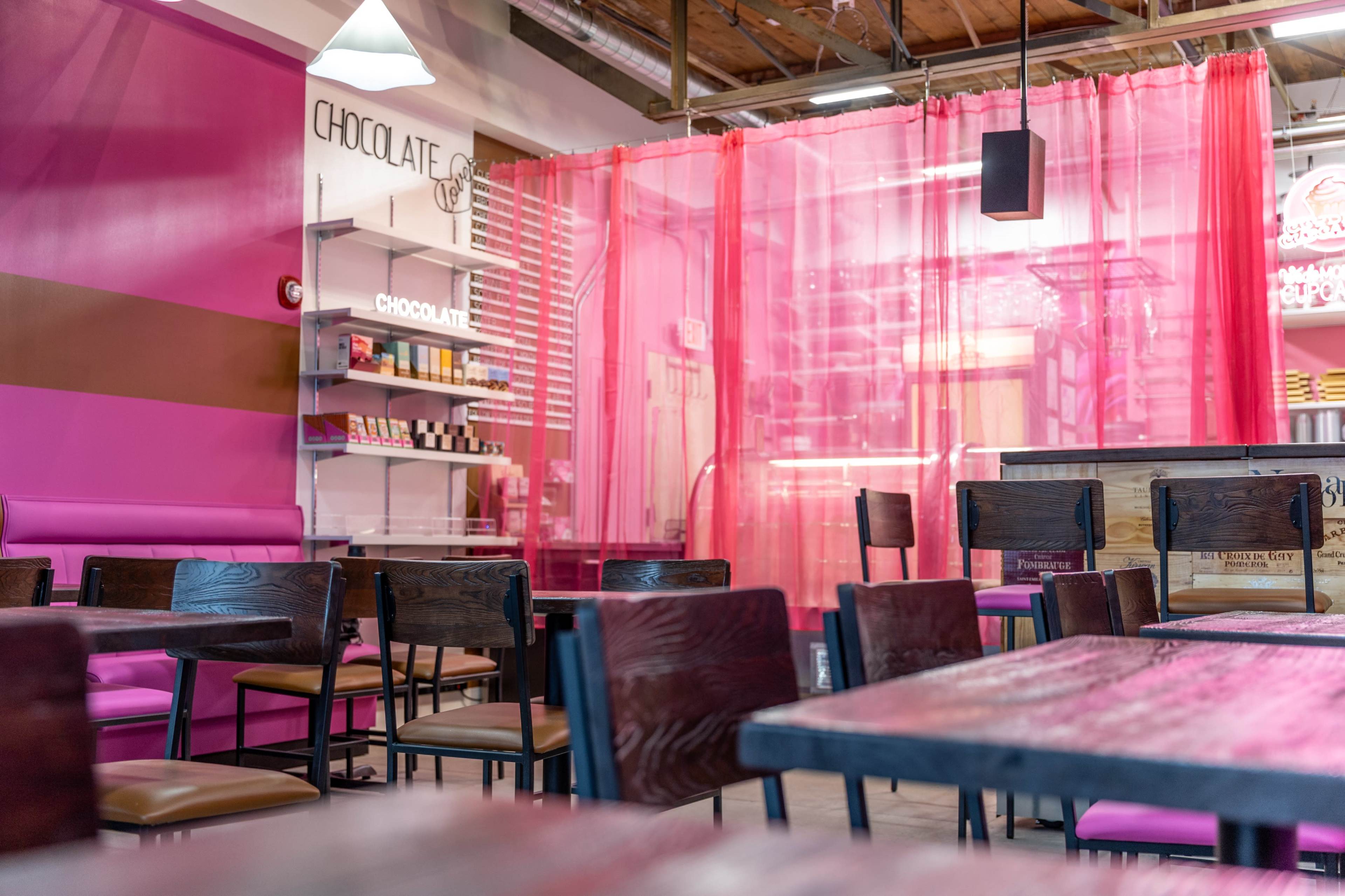 Industrial Pink and Brown - Wine Bar Image in Downtown, Manchester, NH