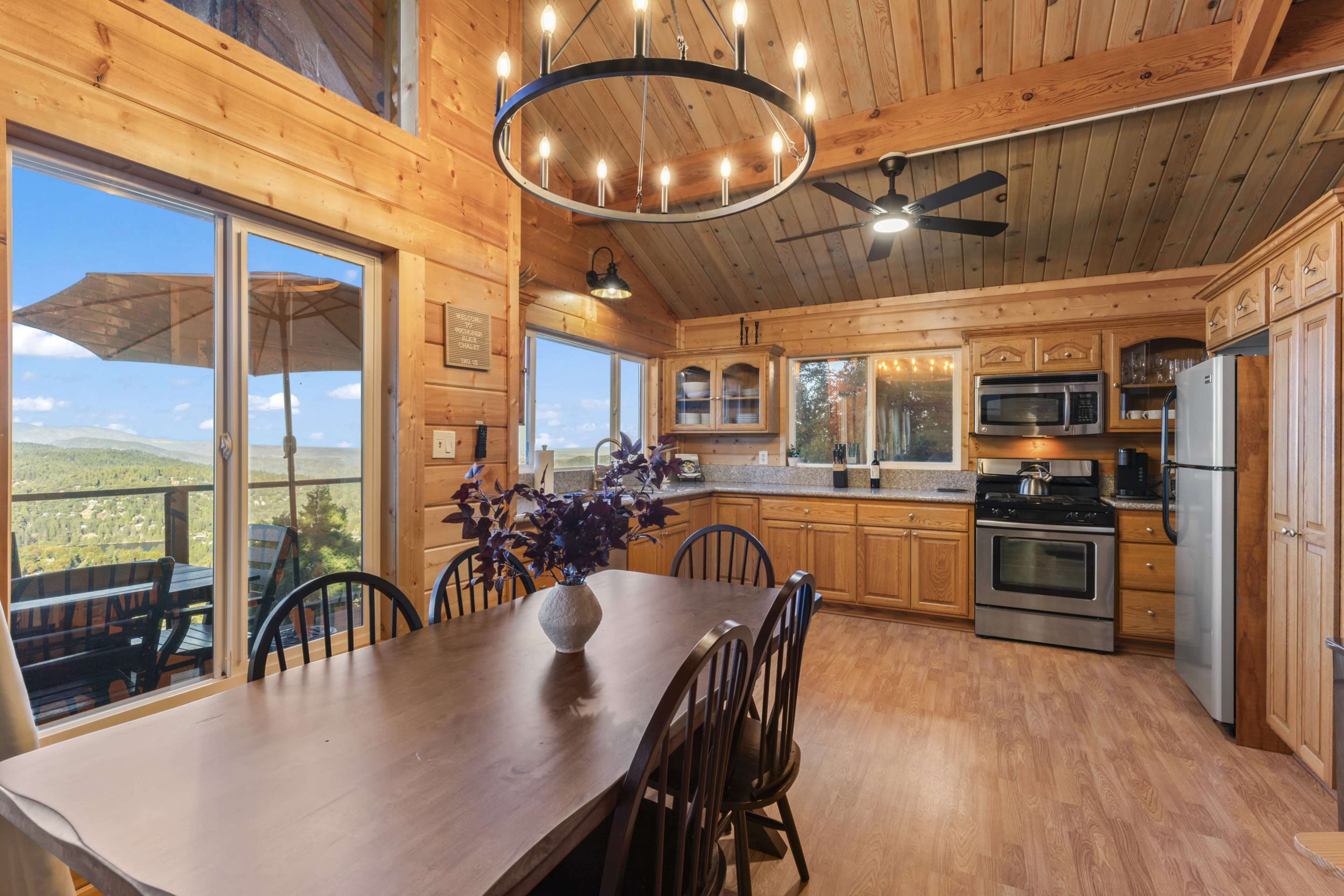 Updated 1960's Style Wood Cabin with A-Frame Windows and Large Decks Image in Crestline, Crestline, CA