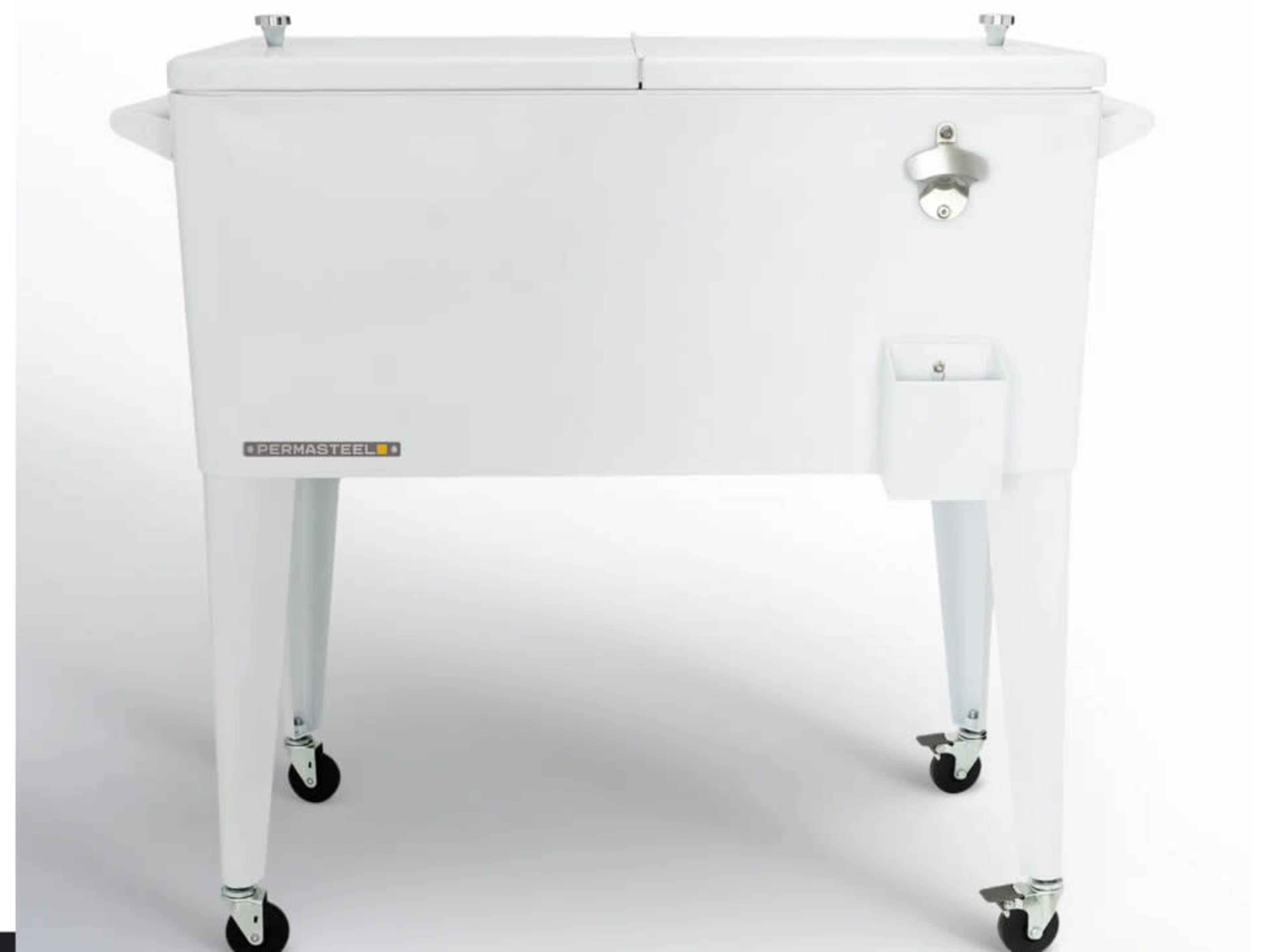 White Metal Rolling Cooler