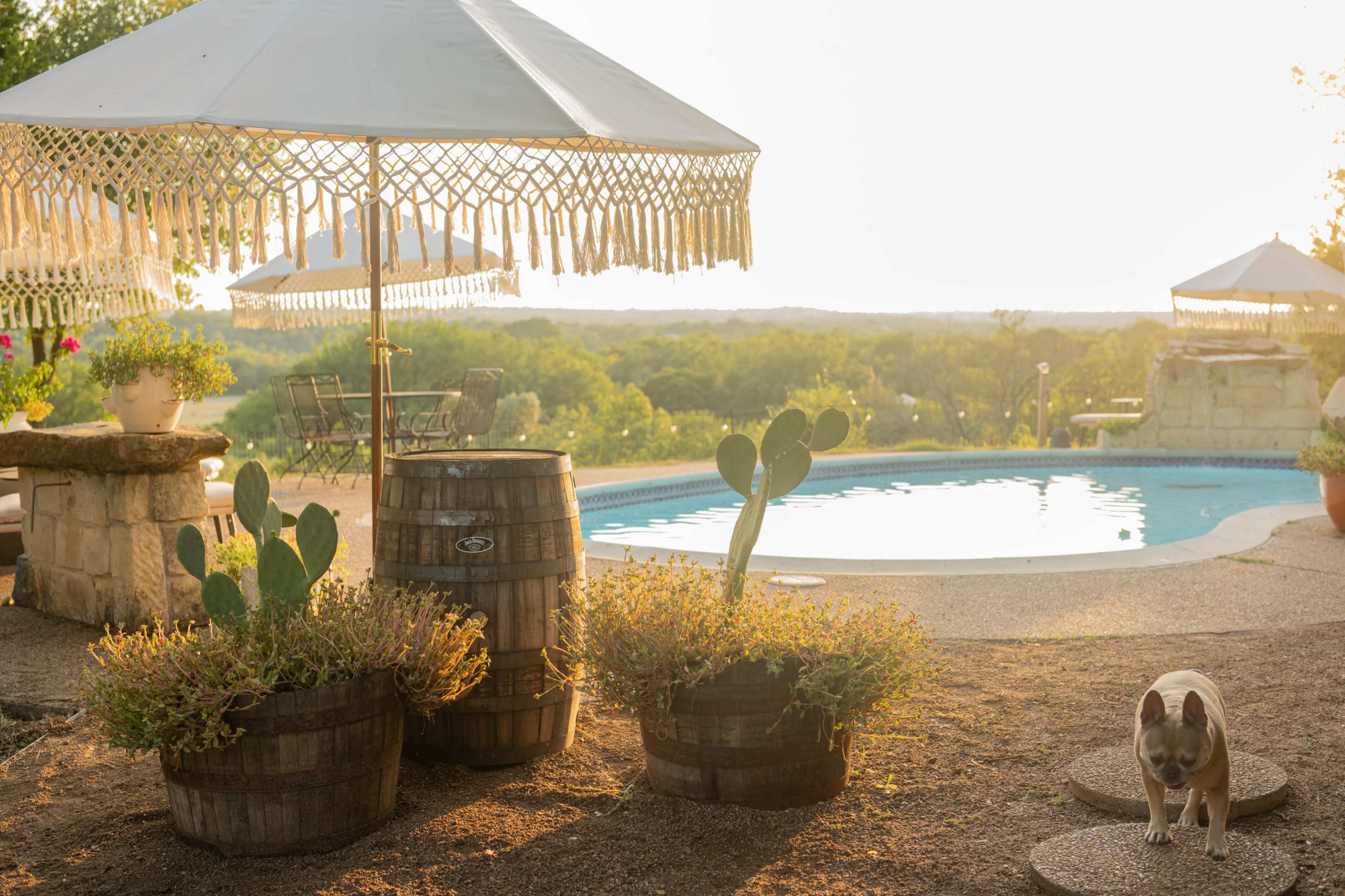 Resort Pool with View on 5 Acre Gated Property Image in , Weatherford, TX