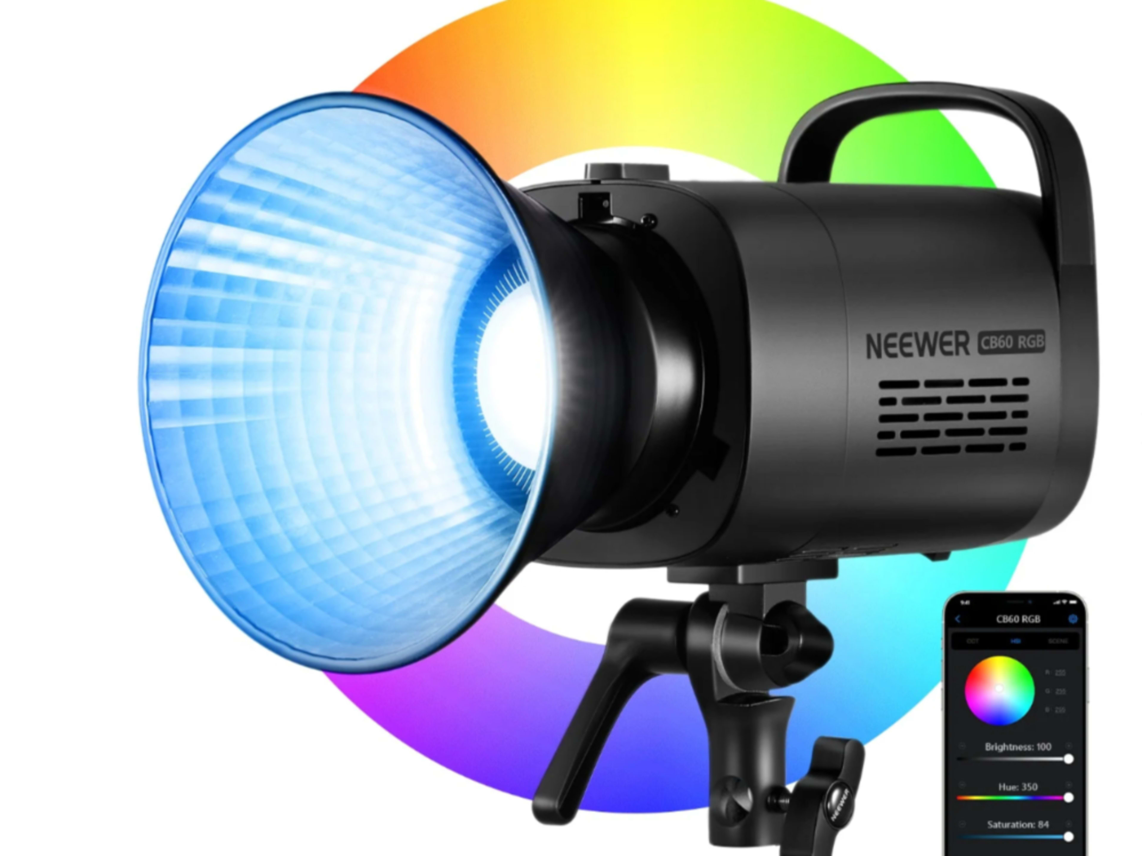 Neewer CB100 RGB light + Light Modifier