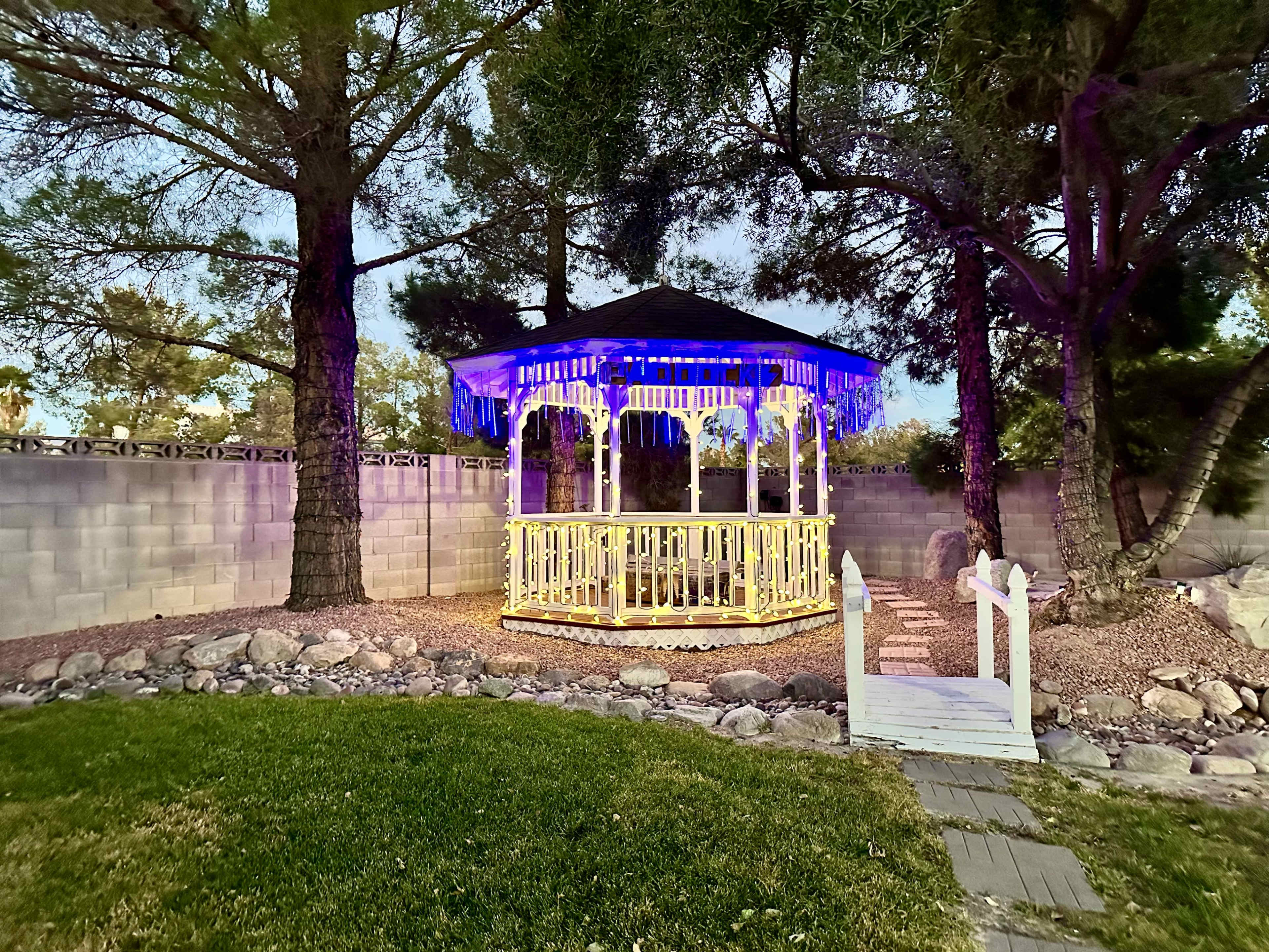 Gazebo in Backyard with mini bridge Image in Lone Mountain, LAS VEGAS, NV