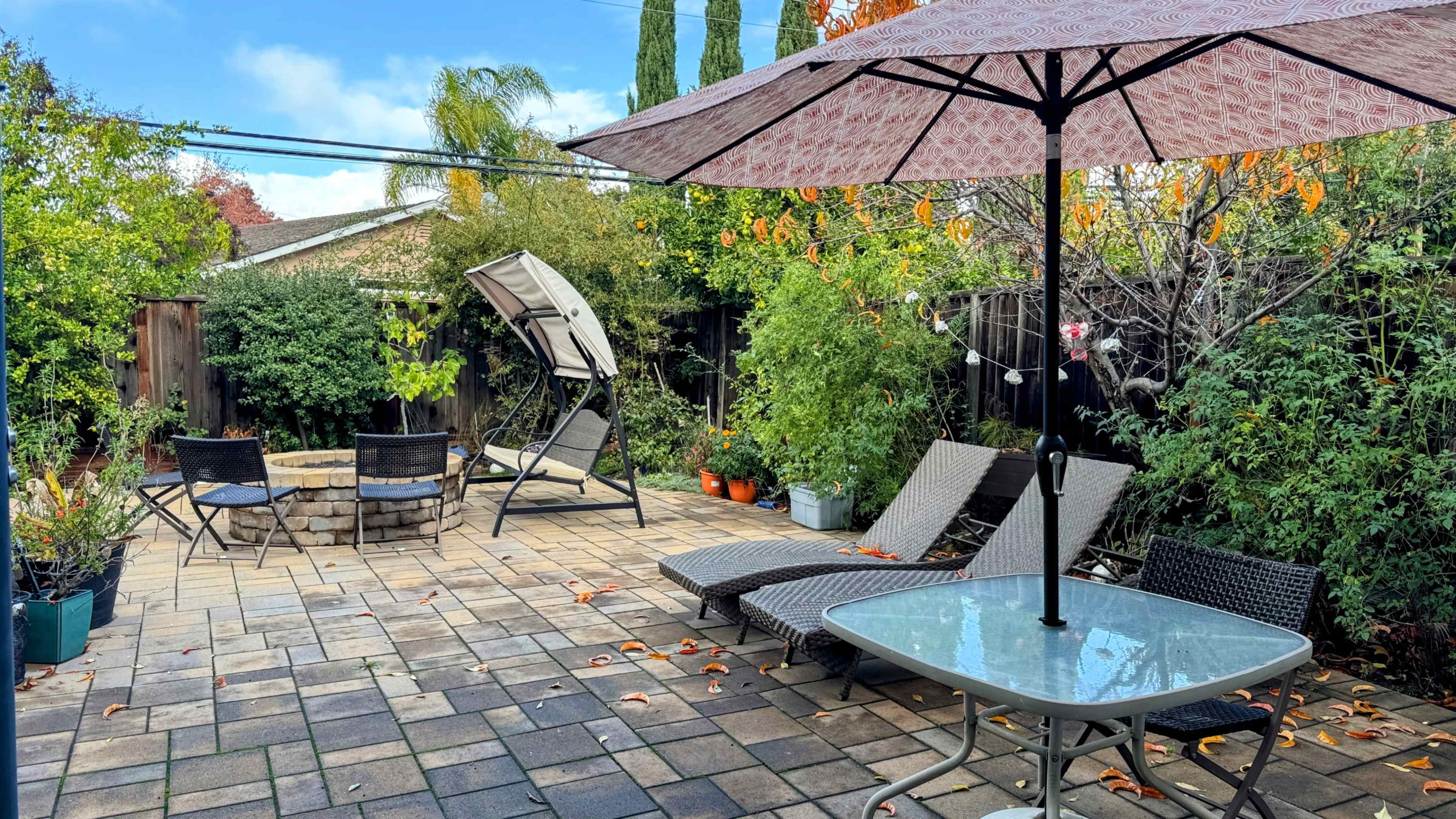 A green cozy backyard with fireplace Image in Joaquin Miller, SAN JOSE, CA