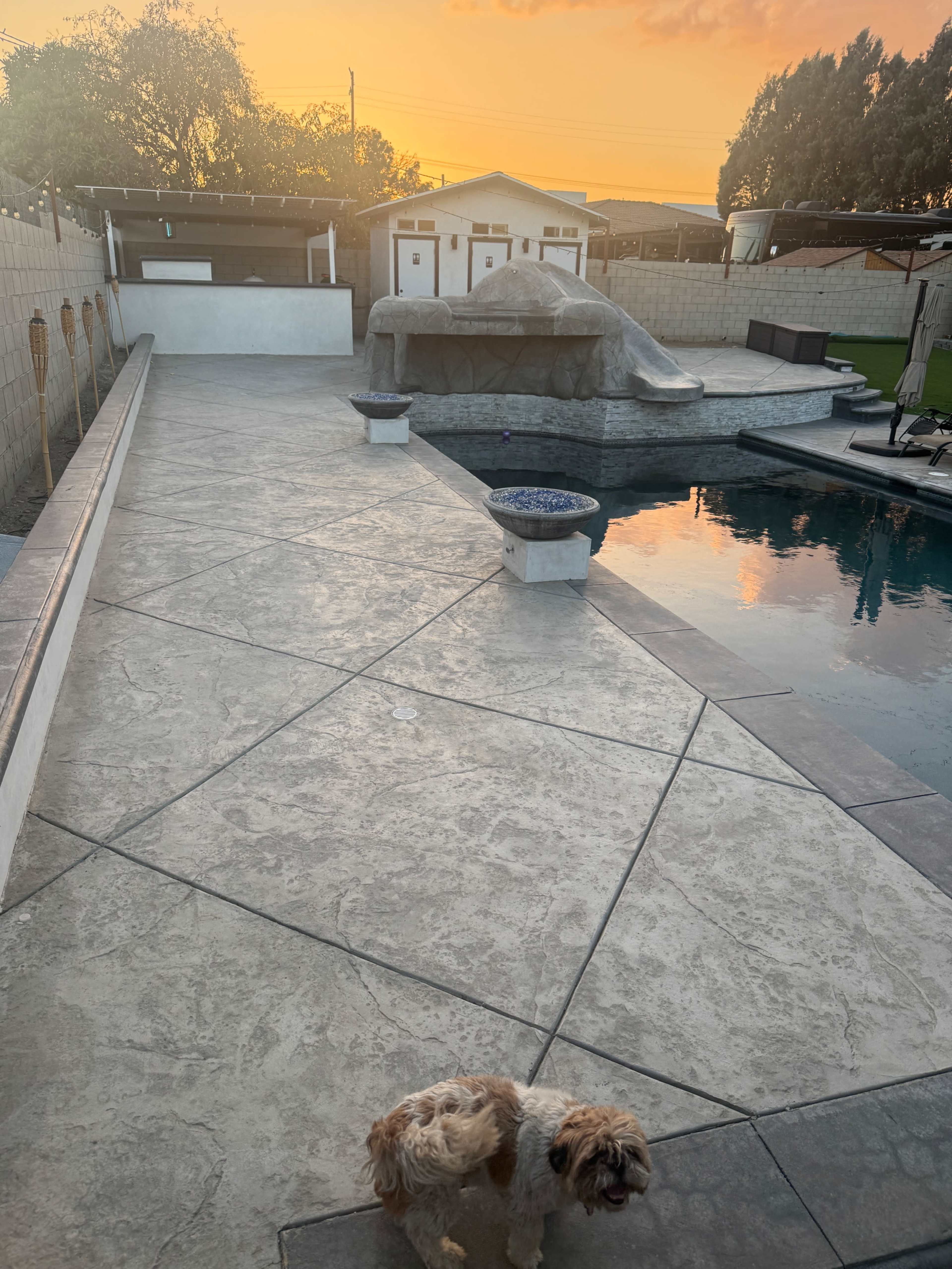 Modern Backyard Outdoor Venue, Elegant and Romantic Outdoor. Beautiful Lighting All Around. Image in , Bloomington, CA