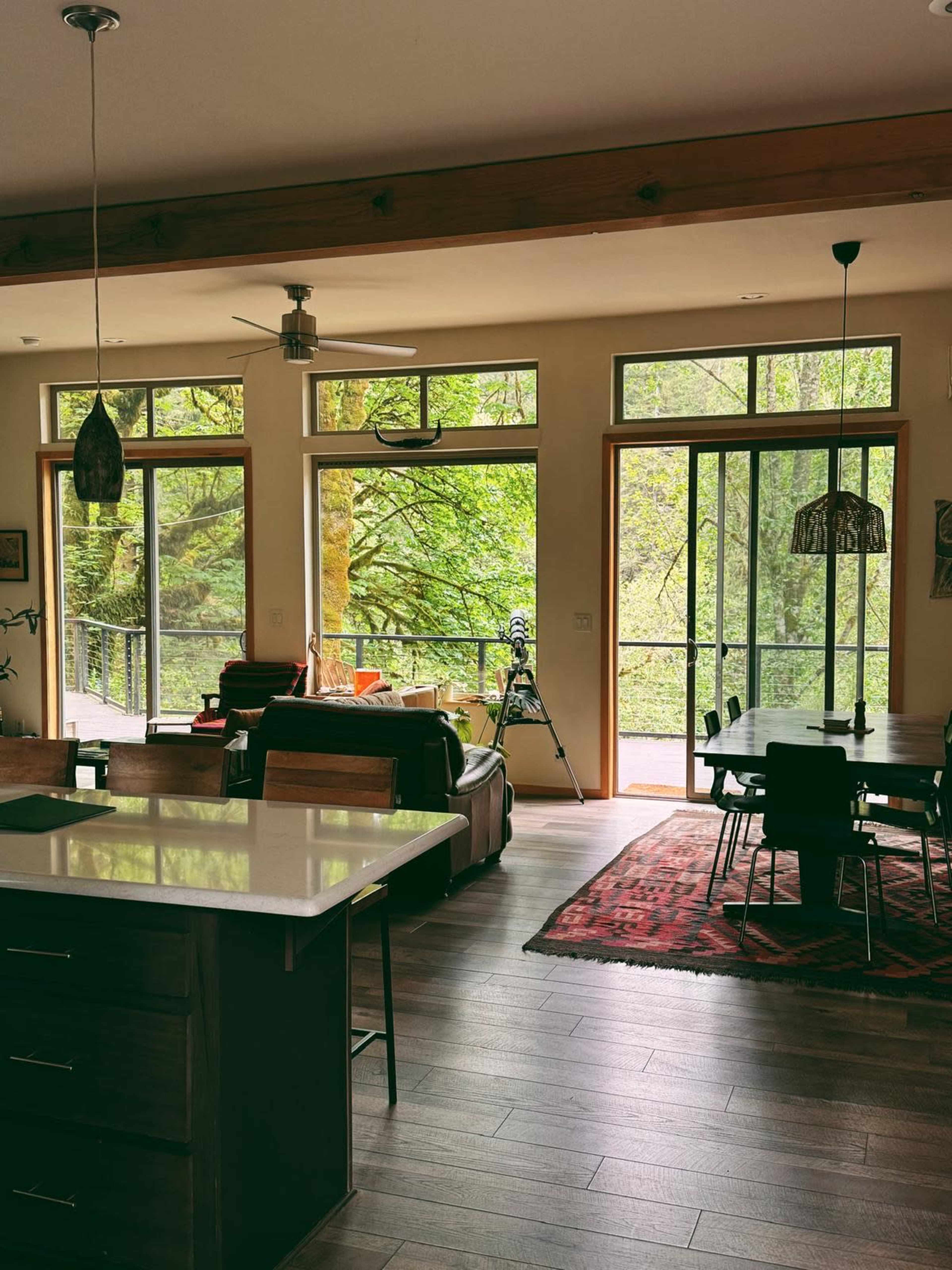 A light-filled River House with private river access and a spacious lawn area. Image in , Washougal, WA