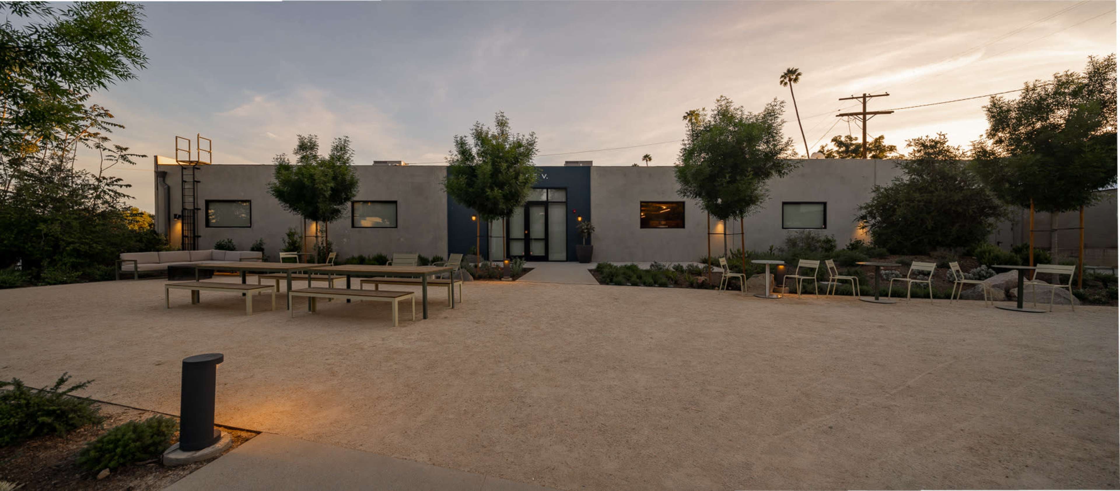Open-air Courtyard with Modern Industrial Landscaping Image in Northeast Los Angeles, Los Angeles, CA