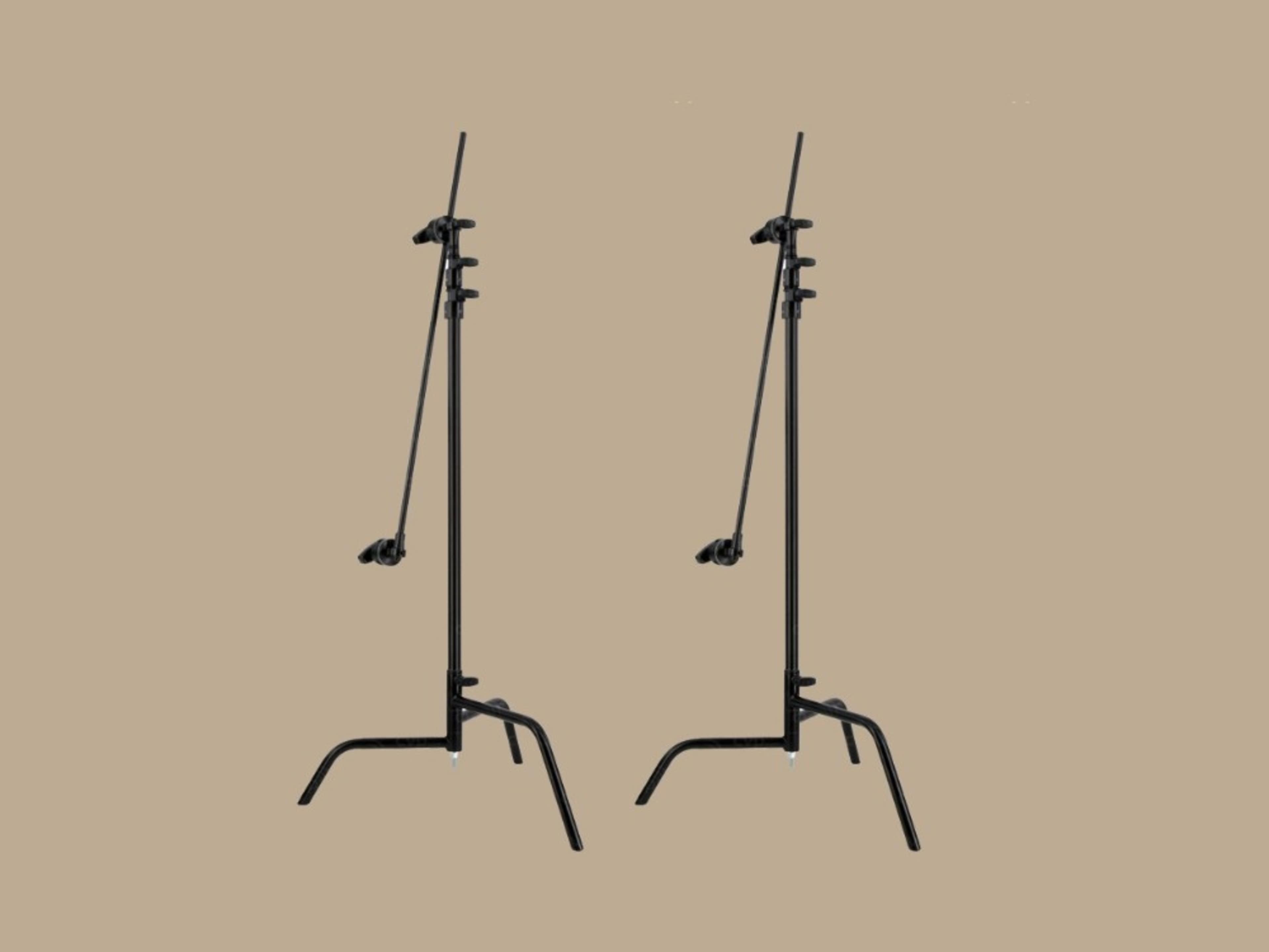 2 C-Stands with Boom Arms Black