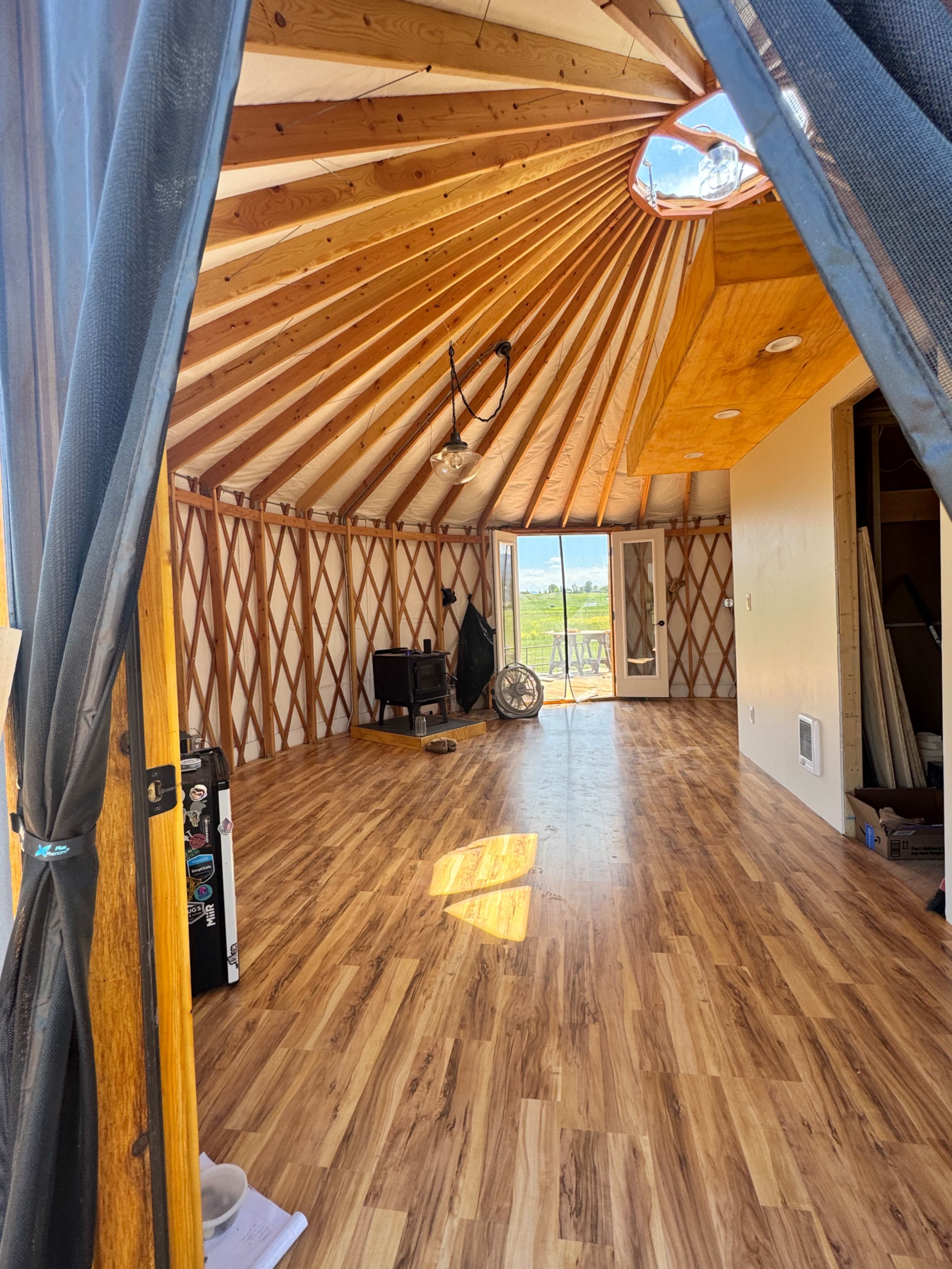 Modern yurt on small hobby farm Image in , Missoula, MT