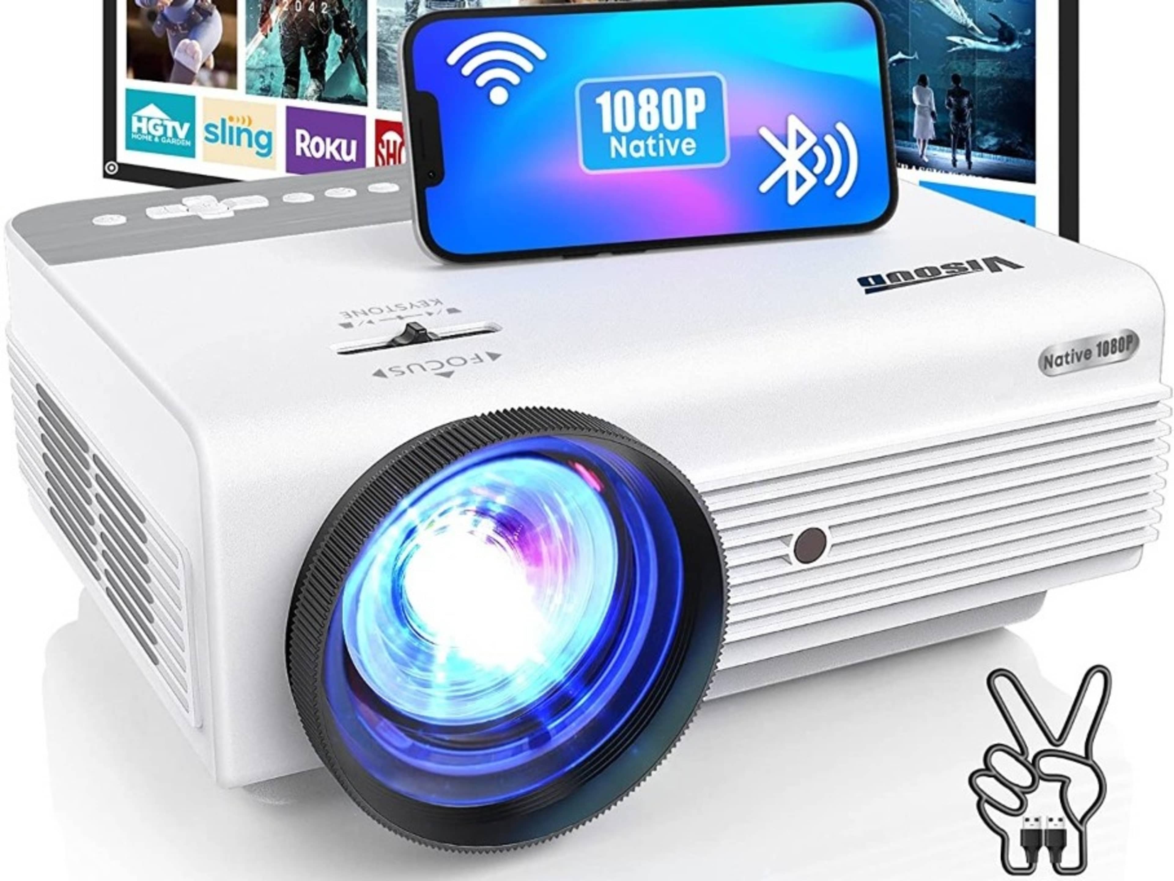 Native 1080P WiFi Bluetooth Projector, VISOUD 9500