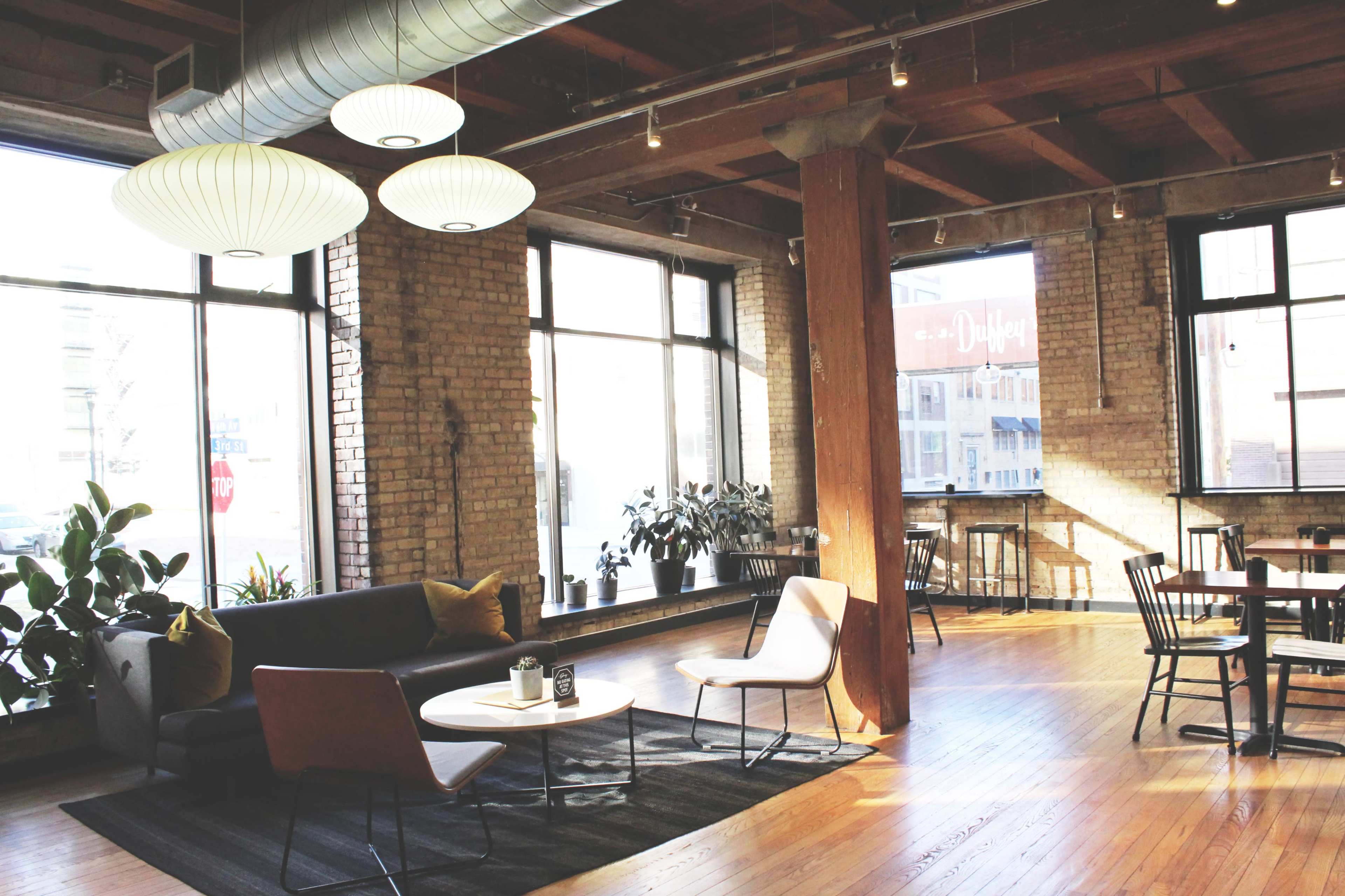 Bright Exposed Brick Cafe Event Space in North Loop Minneapolis Image in Central Minneapolis, Minneapolis, MN