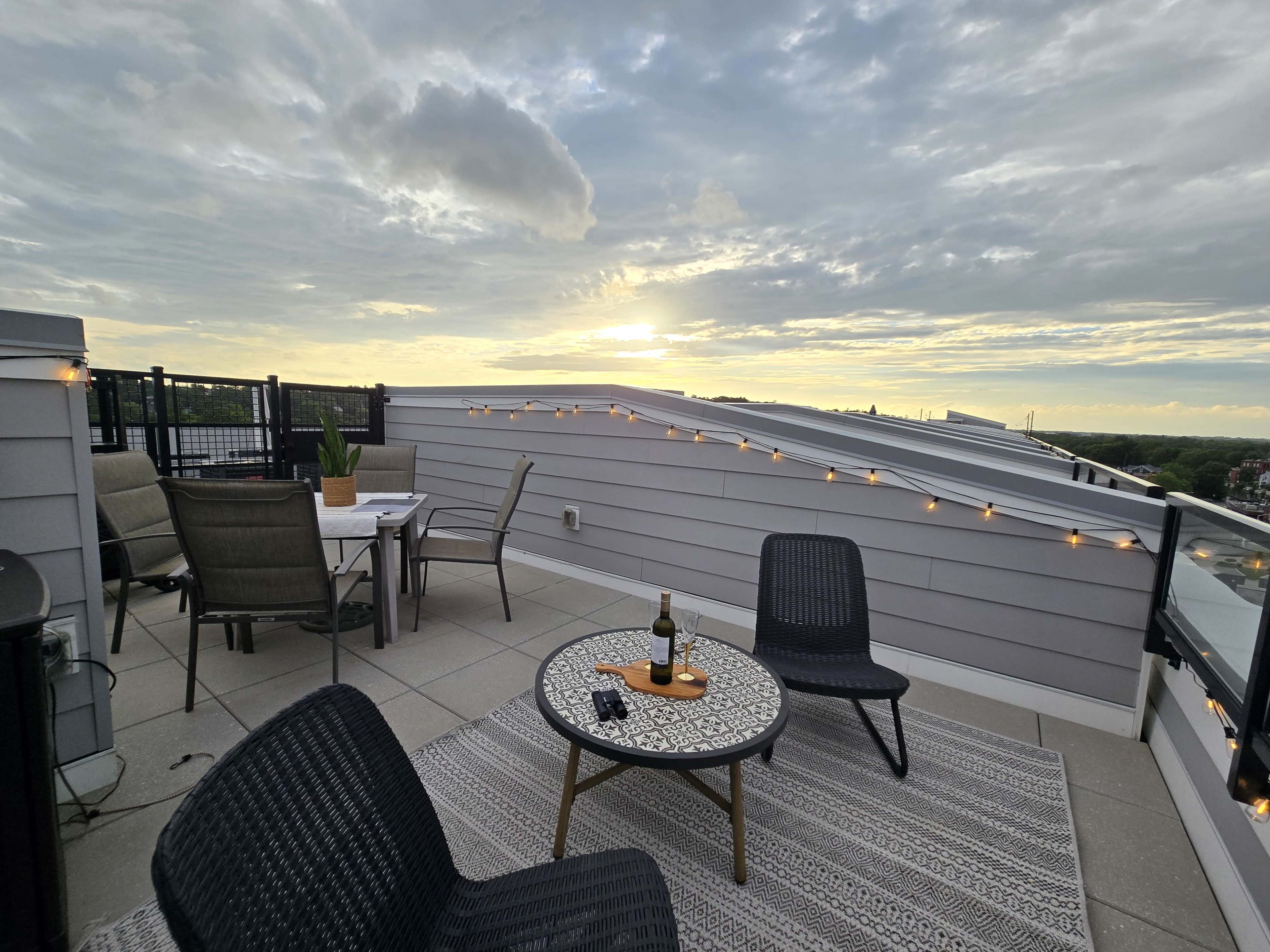 Private Sunset Rooftop Deck with 360 Degree Views of Suburban Boston Image in Wakefield, Wakefield, MA