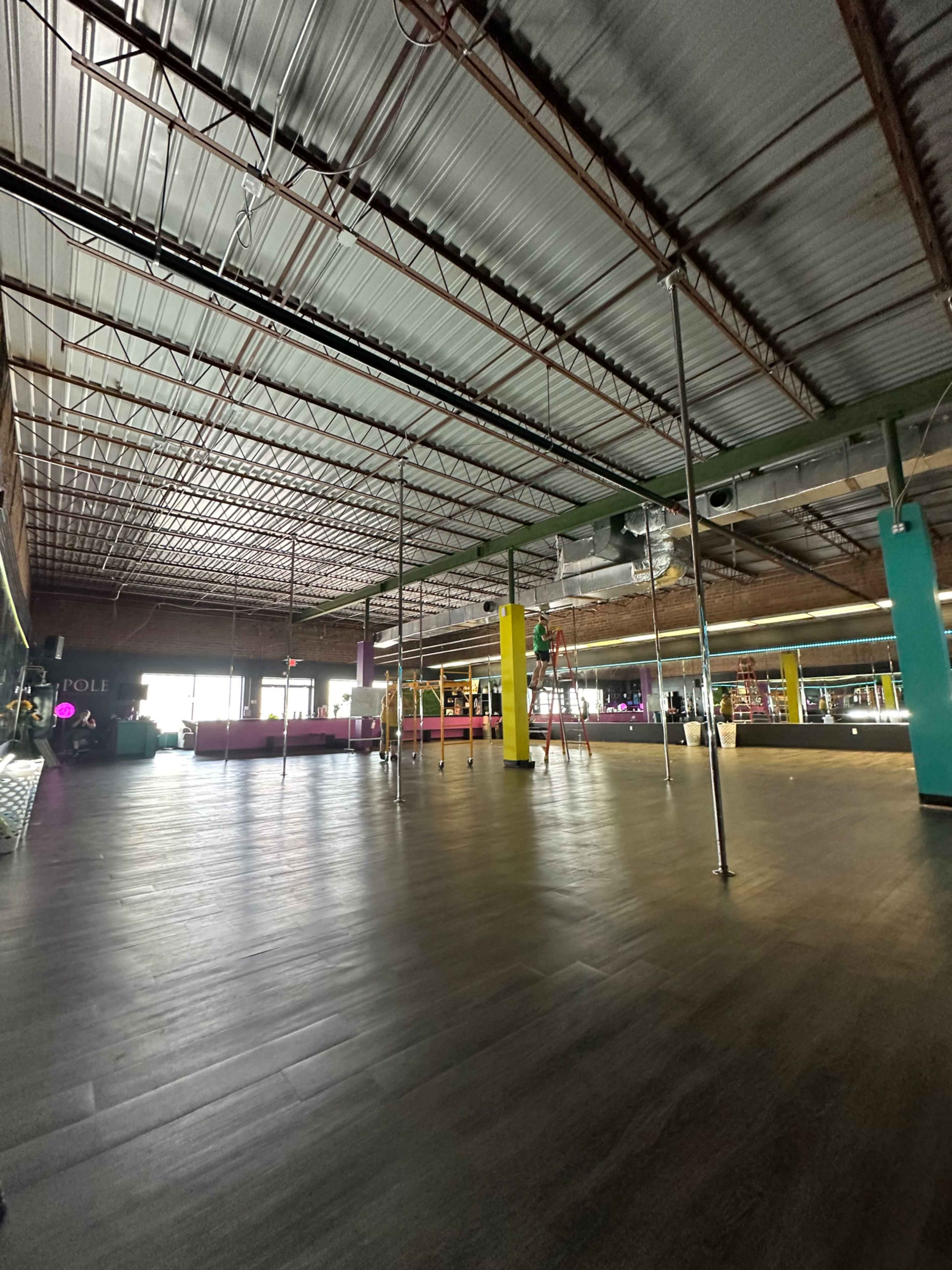 Large Spacious Open Concept Aerial Dance Studio with Full Length Mirrors Image in Burlington, Burlington, NC