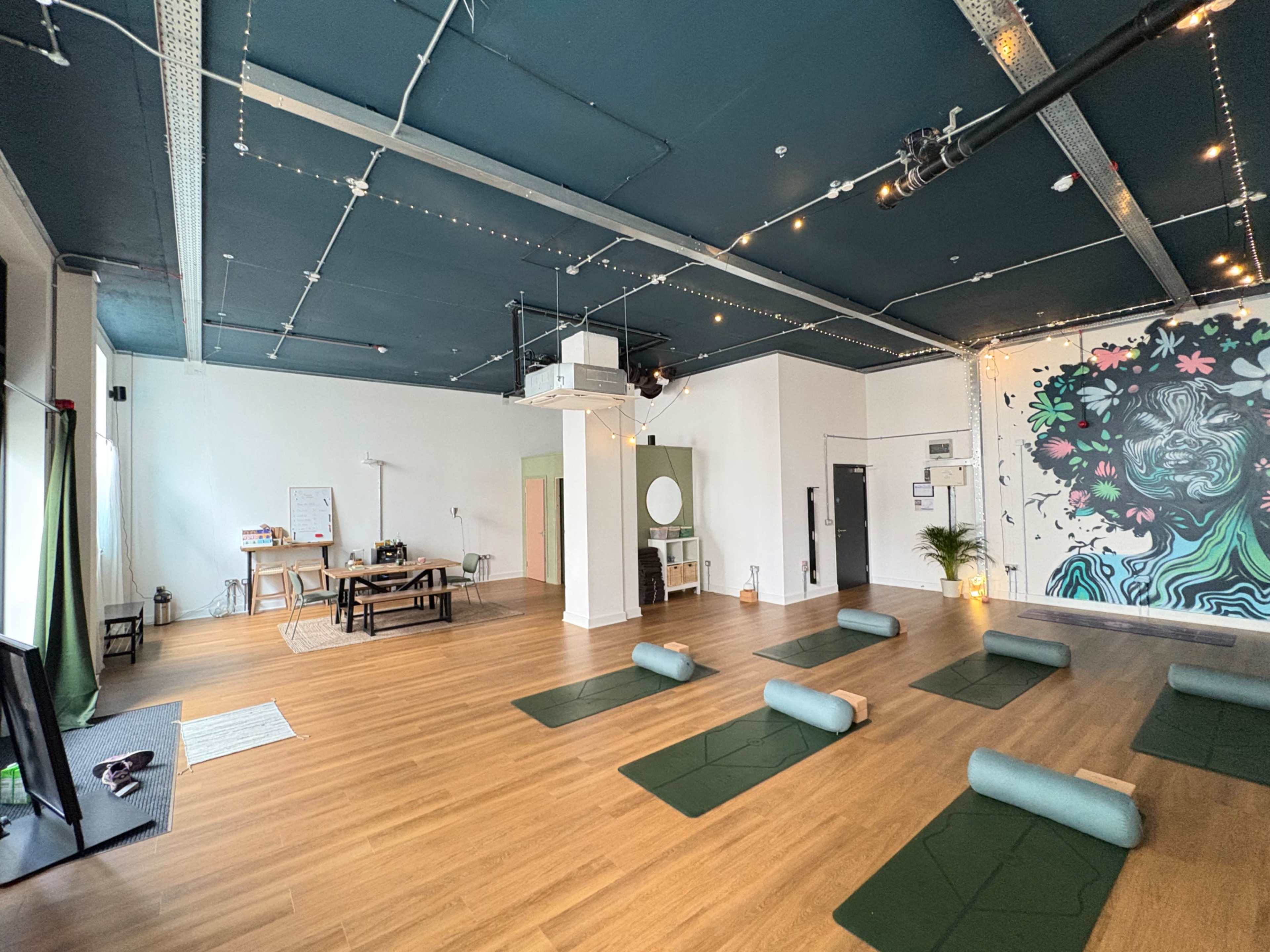 Beautiful New Yoga and Wellness space with a social area, changing rooms and restrooms Image in Fish Island, London, ENG