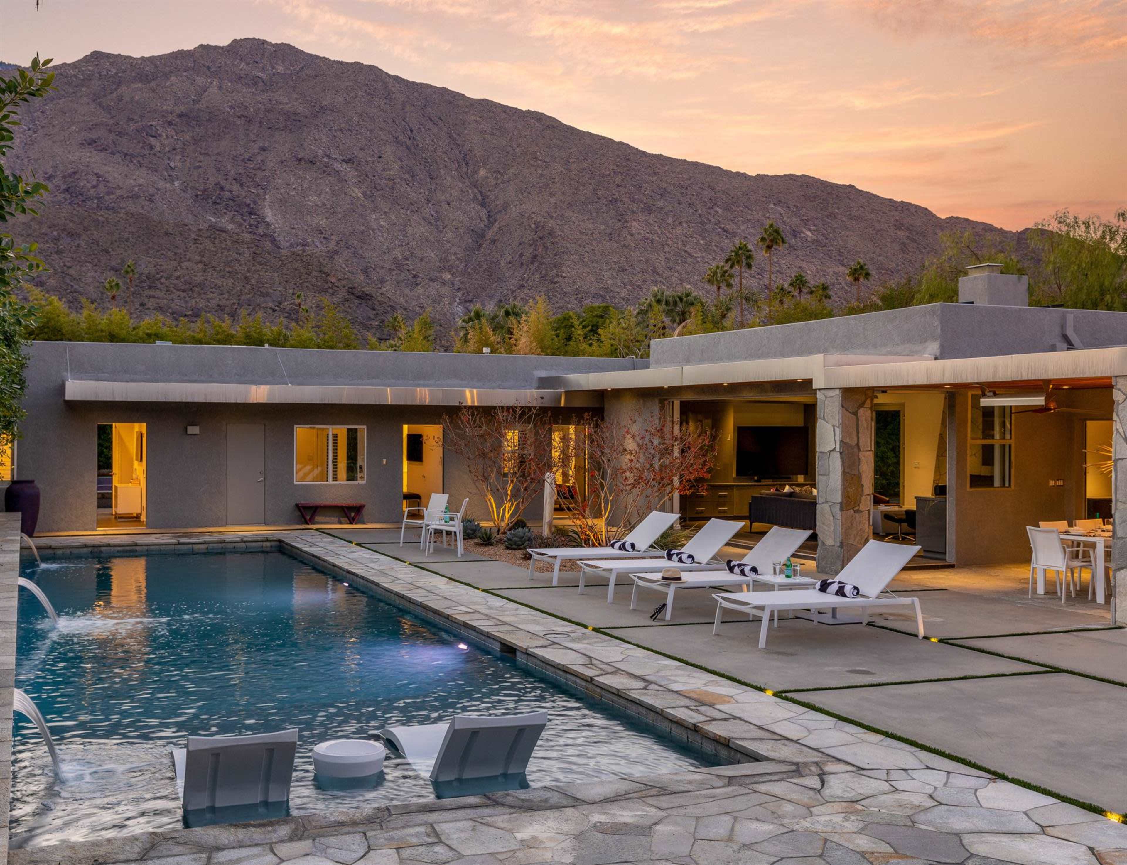 Designed by John Porter Clark and Albert Frey. Paparazzi-proof mini-estate with pool Image in Tahquitz River Estates, Palm Springs, CA