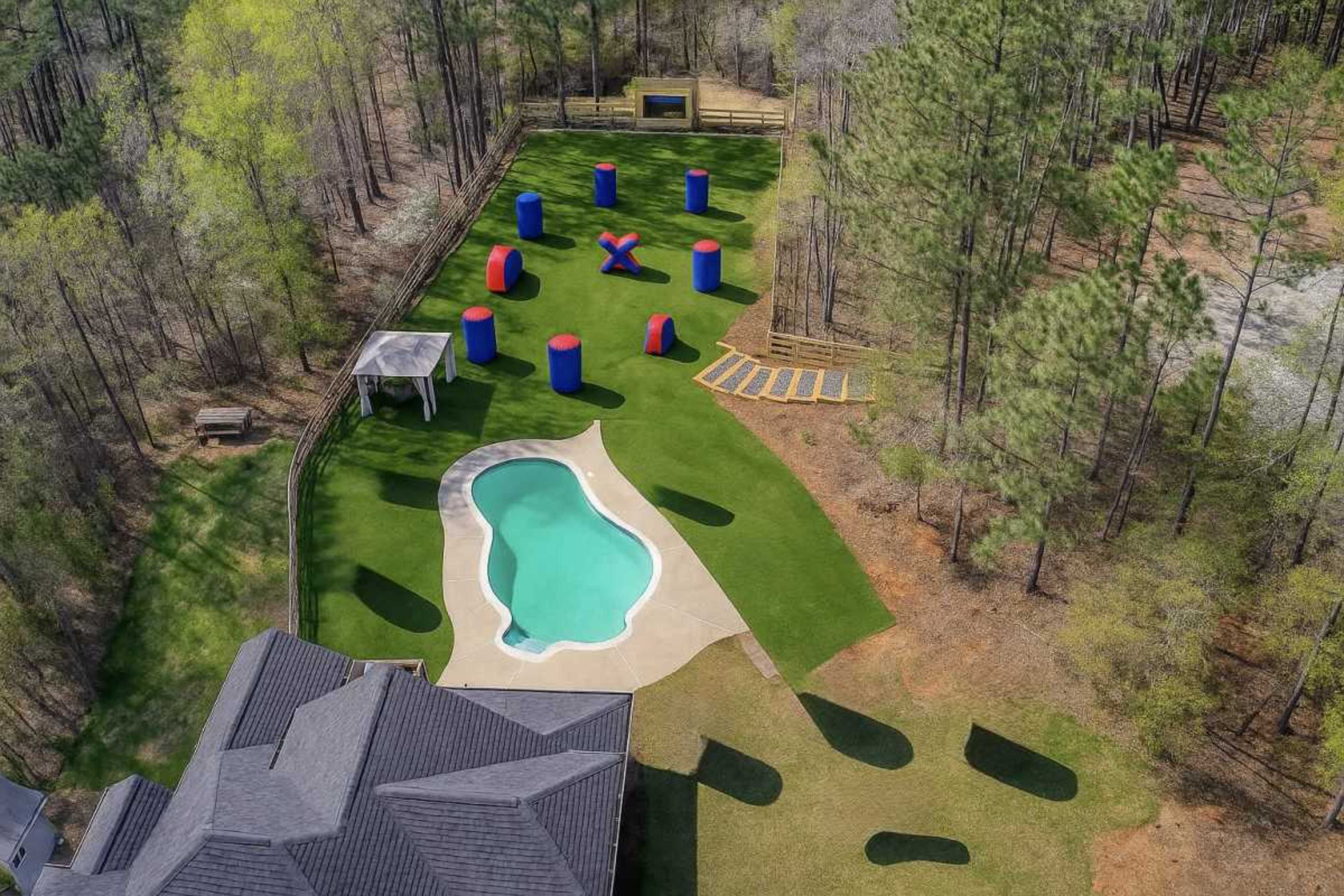 Private Nerf Battle + Pool Party Experience – Turf Field & Inflatable Arena (4-Hour Block) Image in , Douglasville, GA