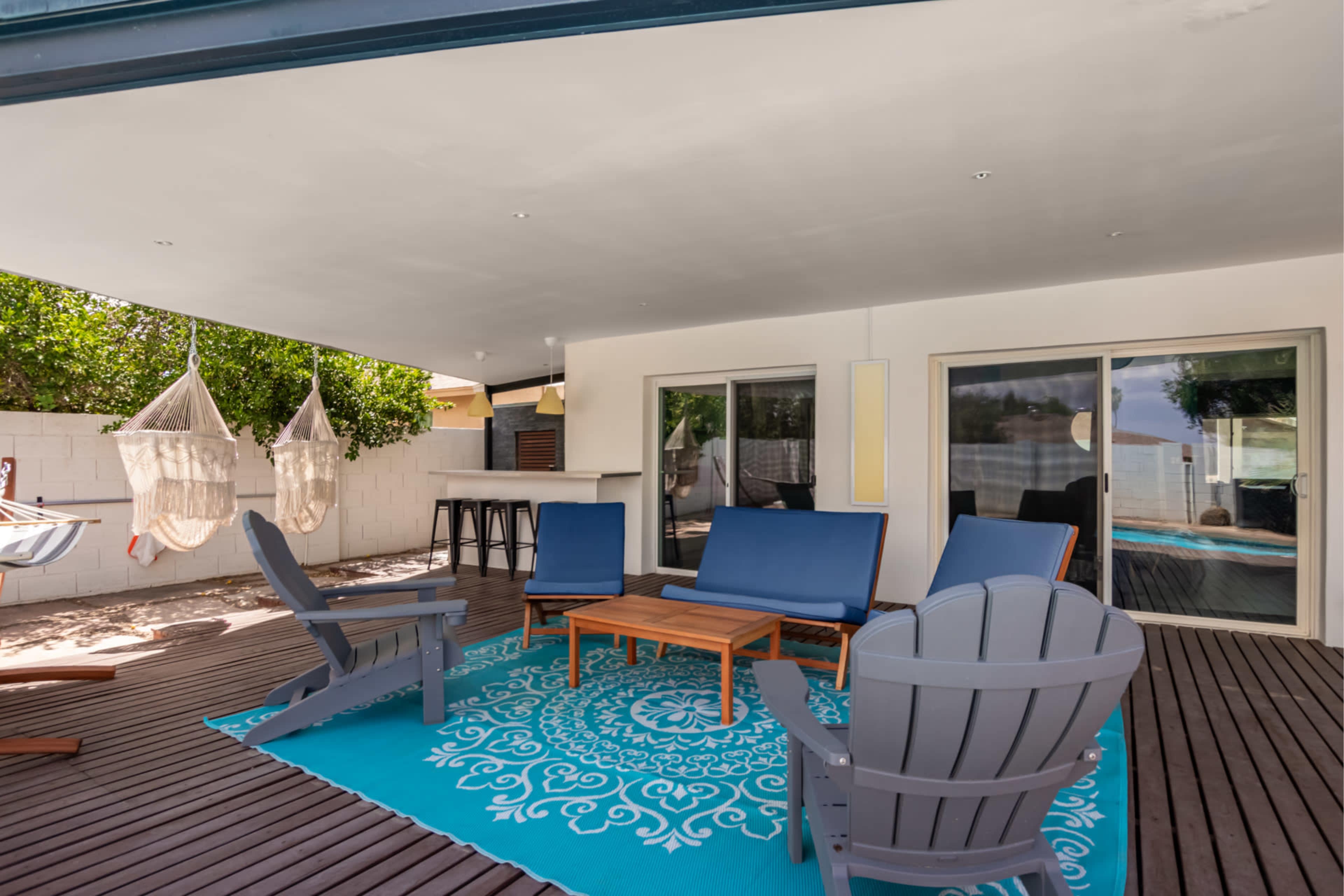Pool with South Mountain views & Minimalist mid-century modern decor Image in Ahwatukee Foothills Village, Phoenix, AZ