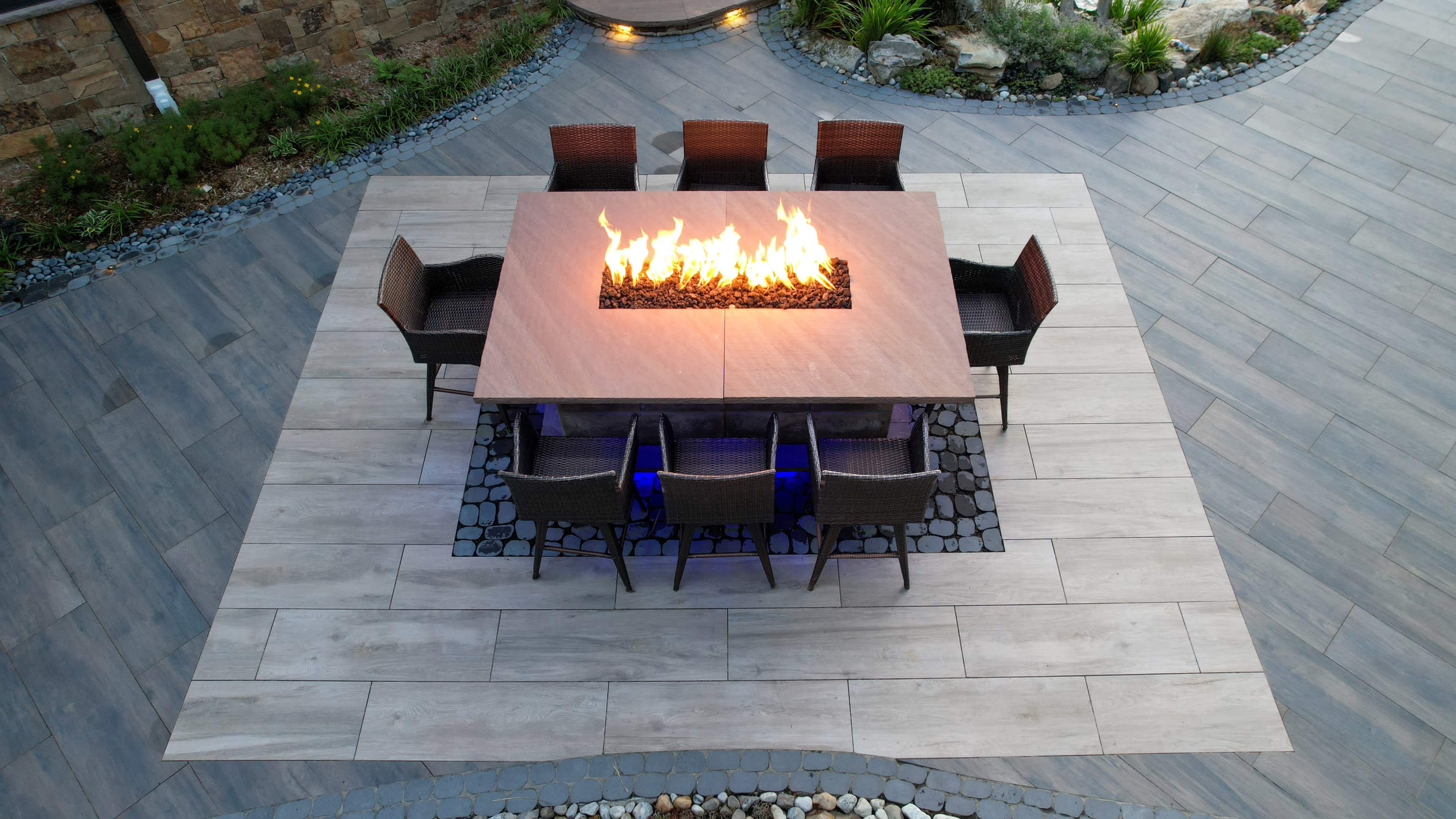 Luxury Resort-Style Backyard Oasis with Pool, Spa, Fire features, Koi pond, Outdoor Dining & entertaining Image in Pompton Plains, Wayne, NJ